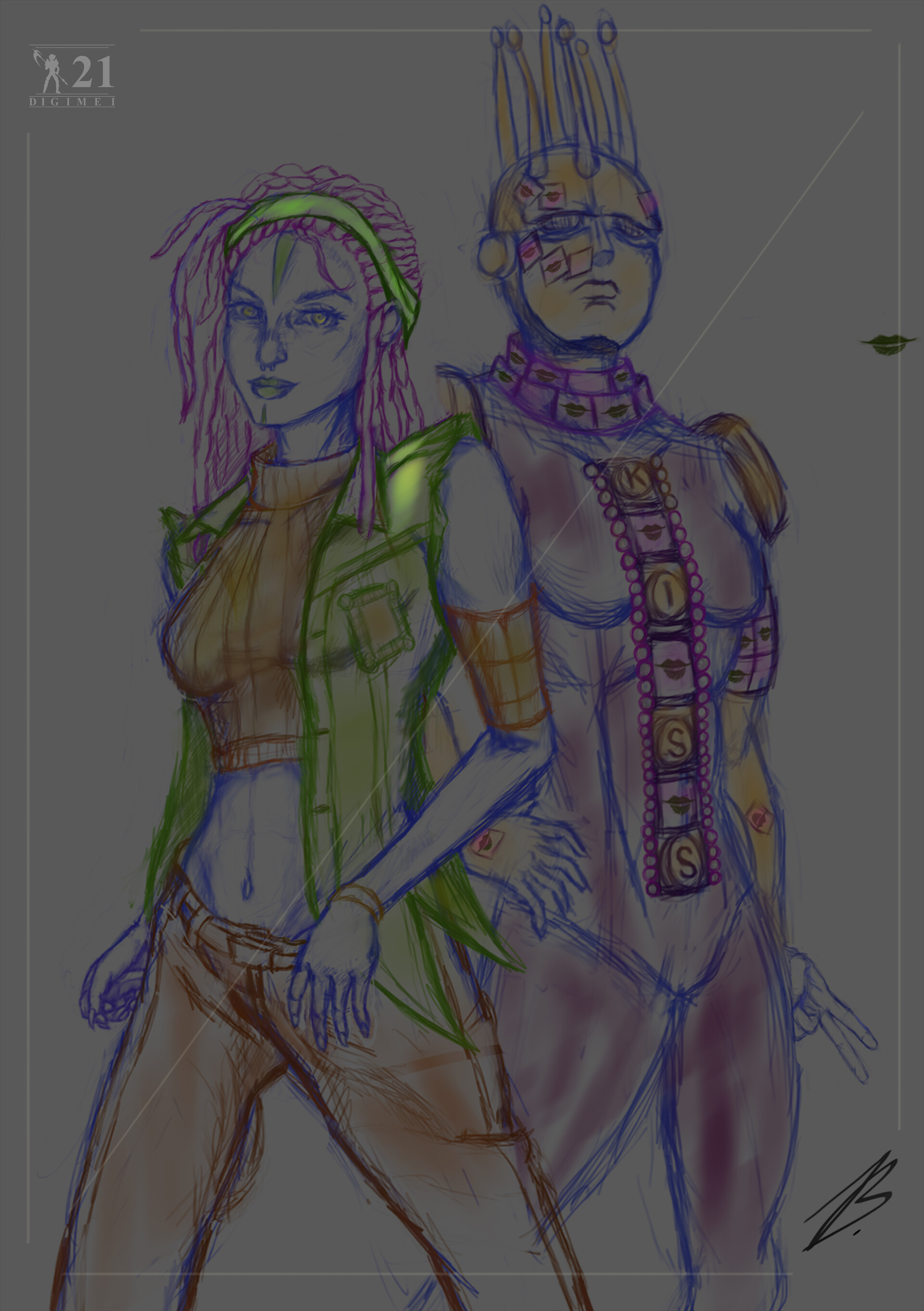 Week 5 of drawing stone ocean characters till the anime - Hermes, Kiss of  Love and Revenge : r/StardustCrusaders