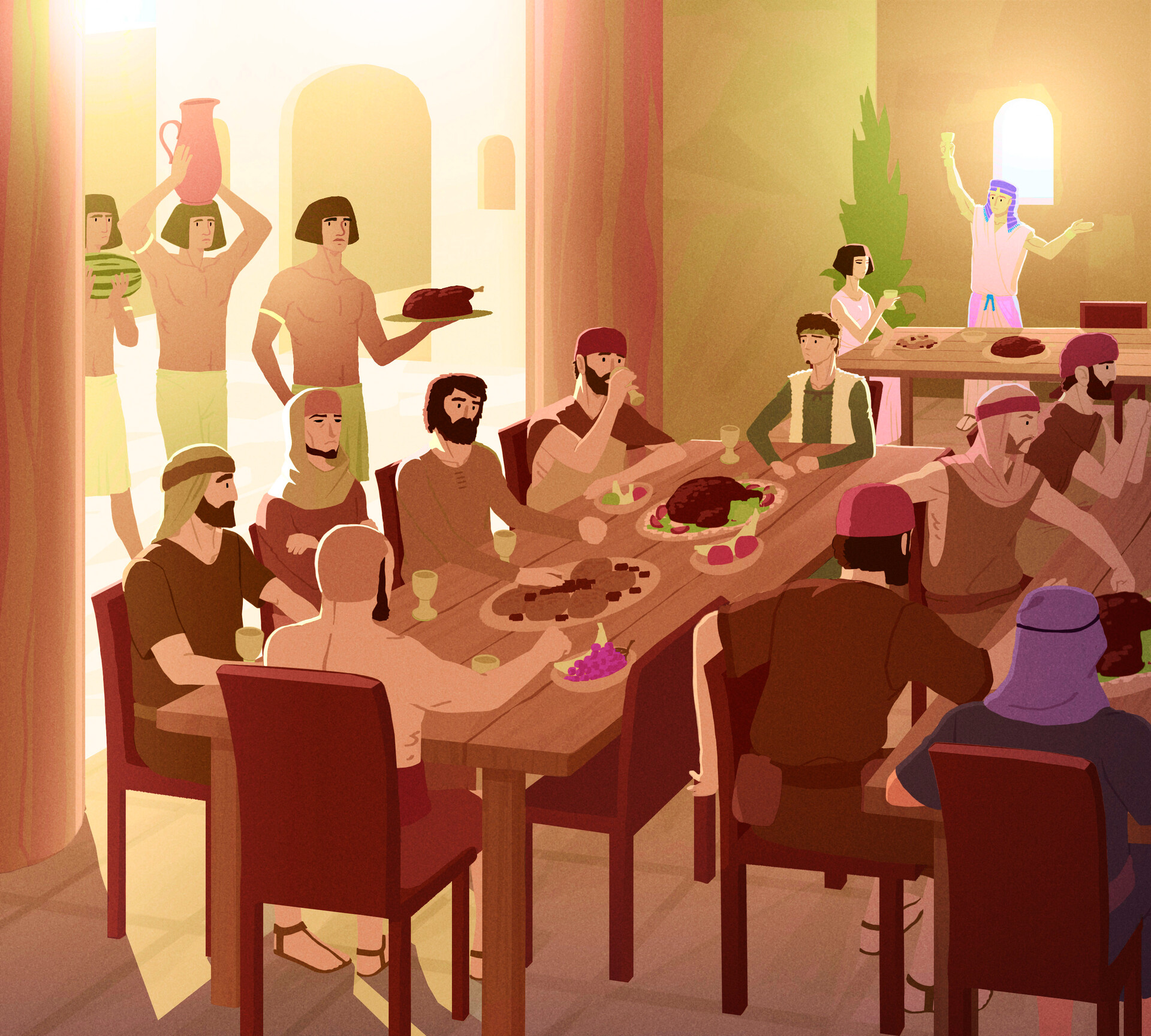 ArtStation Joseph's brothers eat and drink with him