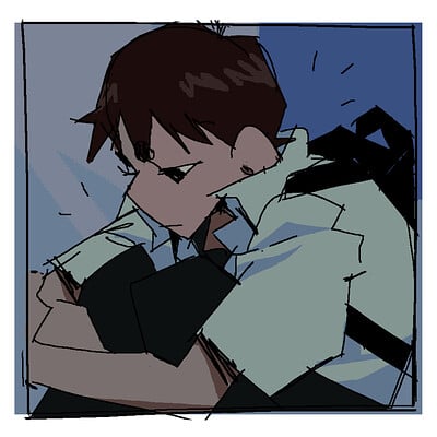 Sad boy Shinji