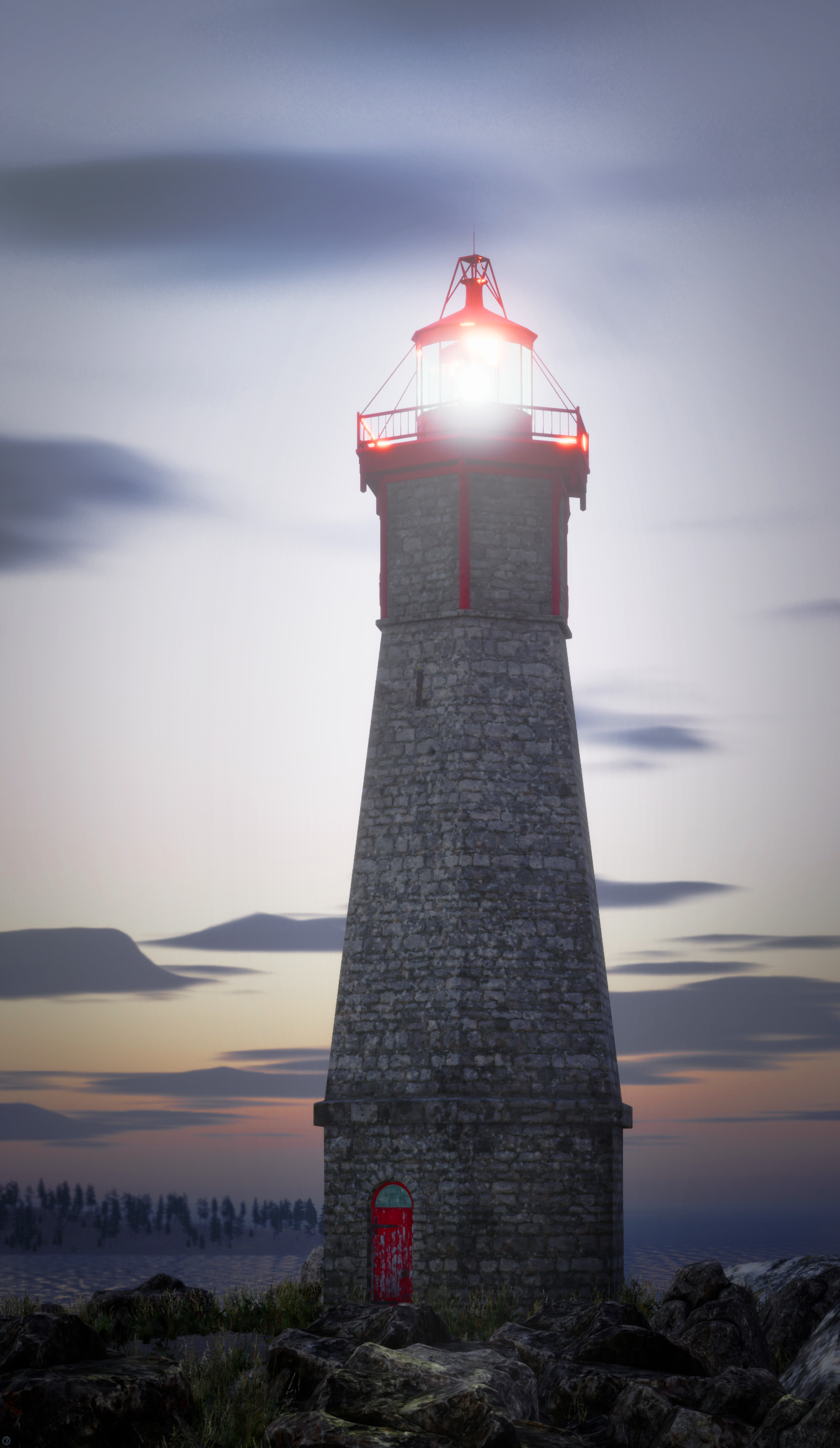 Lighthouse 3D model inspired by Gibraltar Point Lighthouse, Toronto. UE4 screen capture