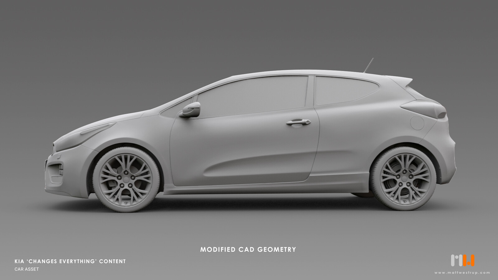 Role: Director, Modelling , Texturing, Lighting, Animation, Compositing.
(Car is client's CAD model with modified geometry)