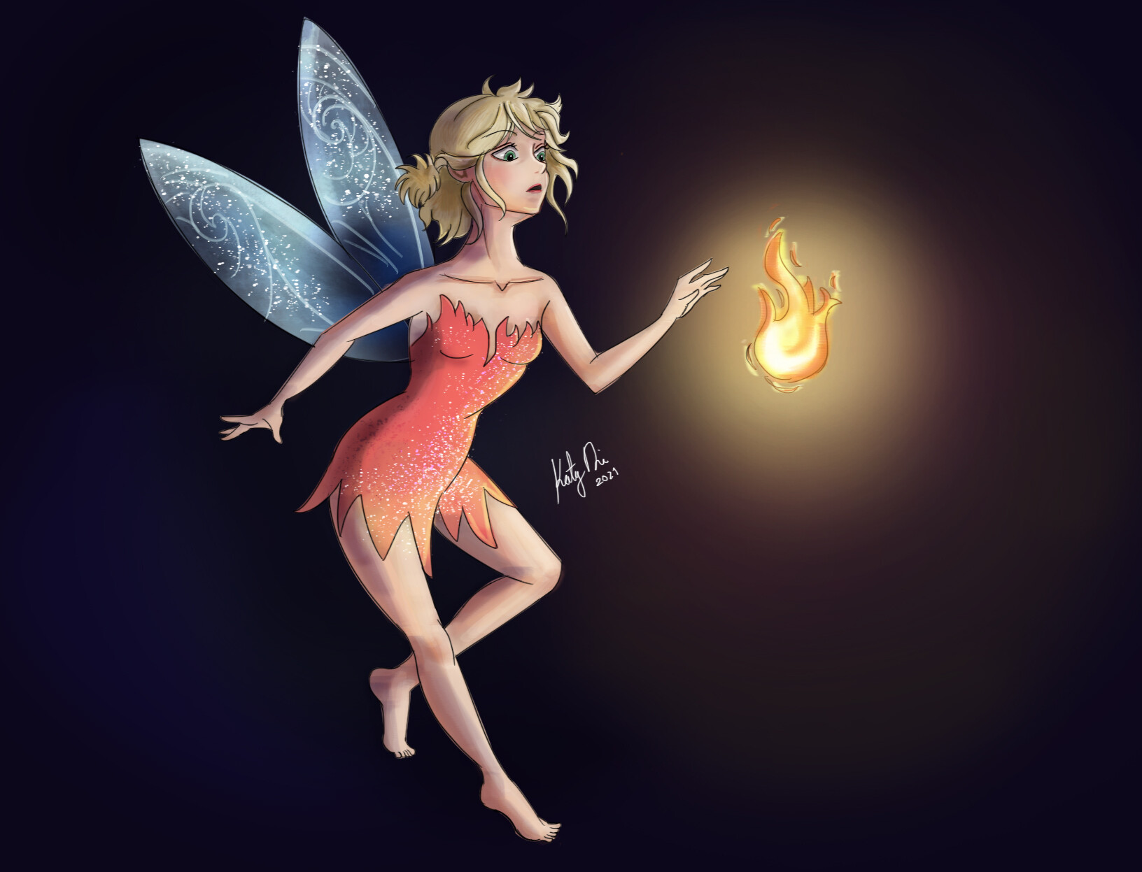 ArtStation Fairy and fire fan art