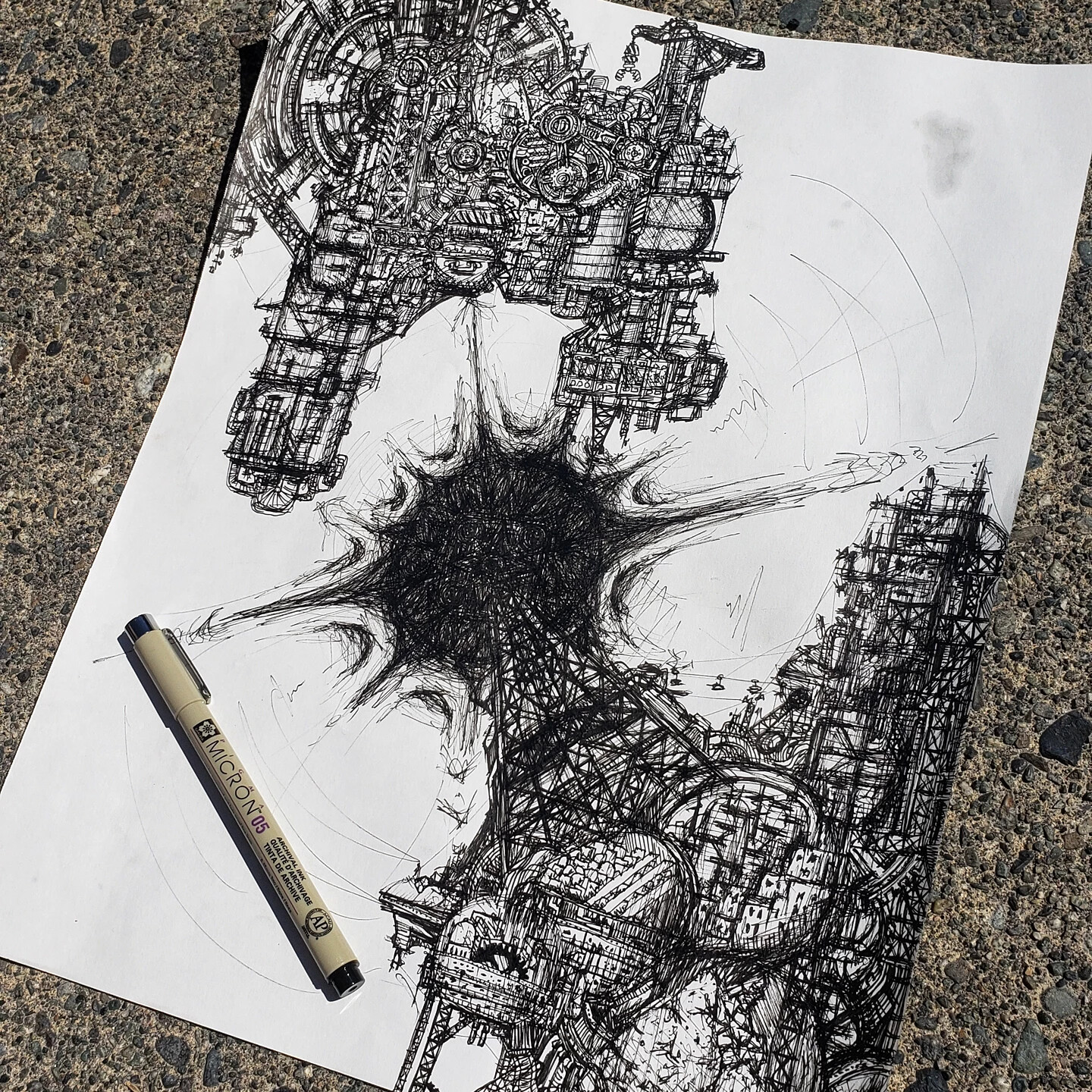 ArtStation - Dystopian Doodling Pen on Paper