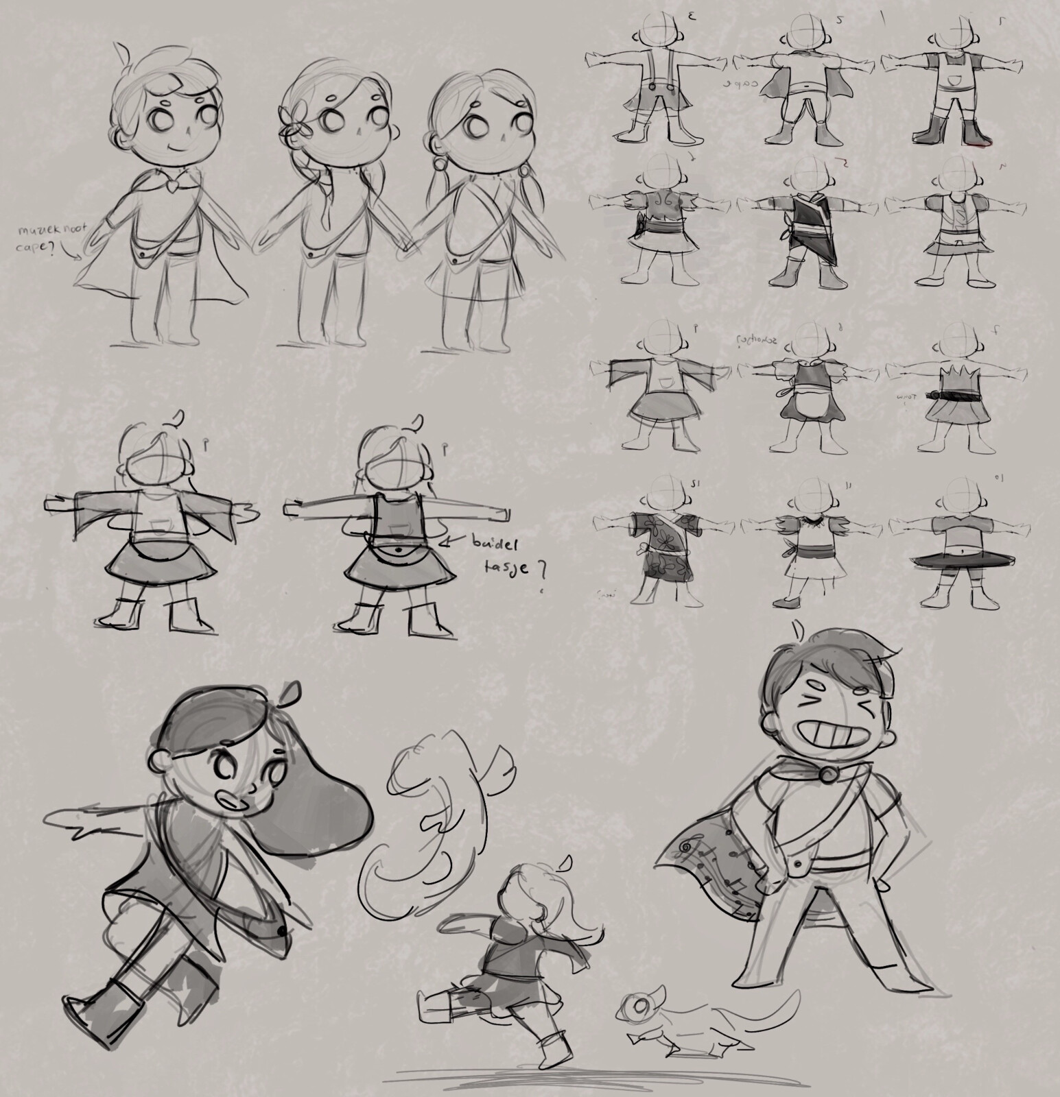 Concept art for the main character Aria. We wanted Aria to be a young playful character.