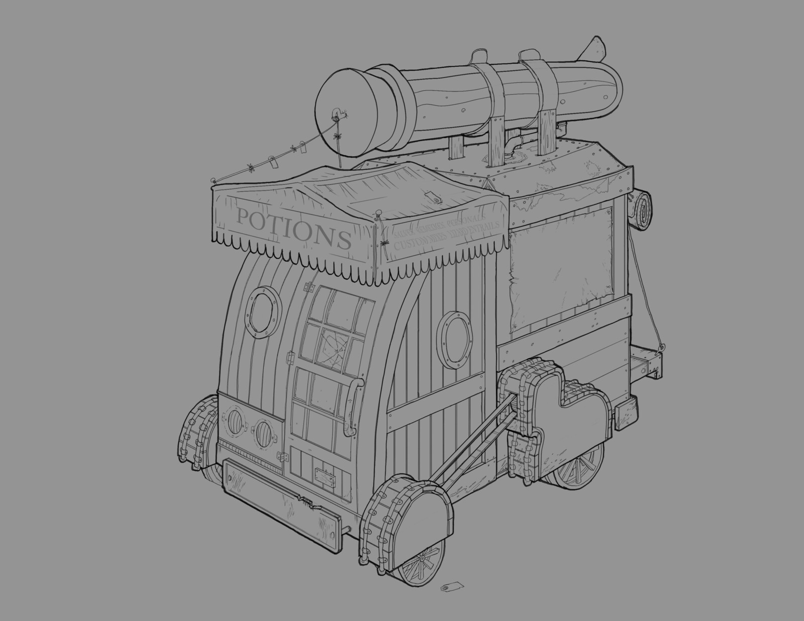Line art only of the vehicle exterior.