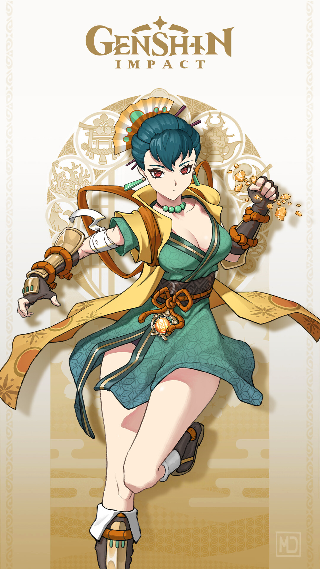 Artstation Takani Misa Geo Catalyst User Genshin Impact Fanart