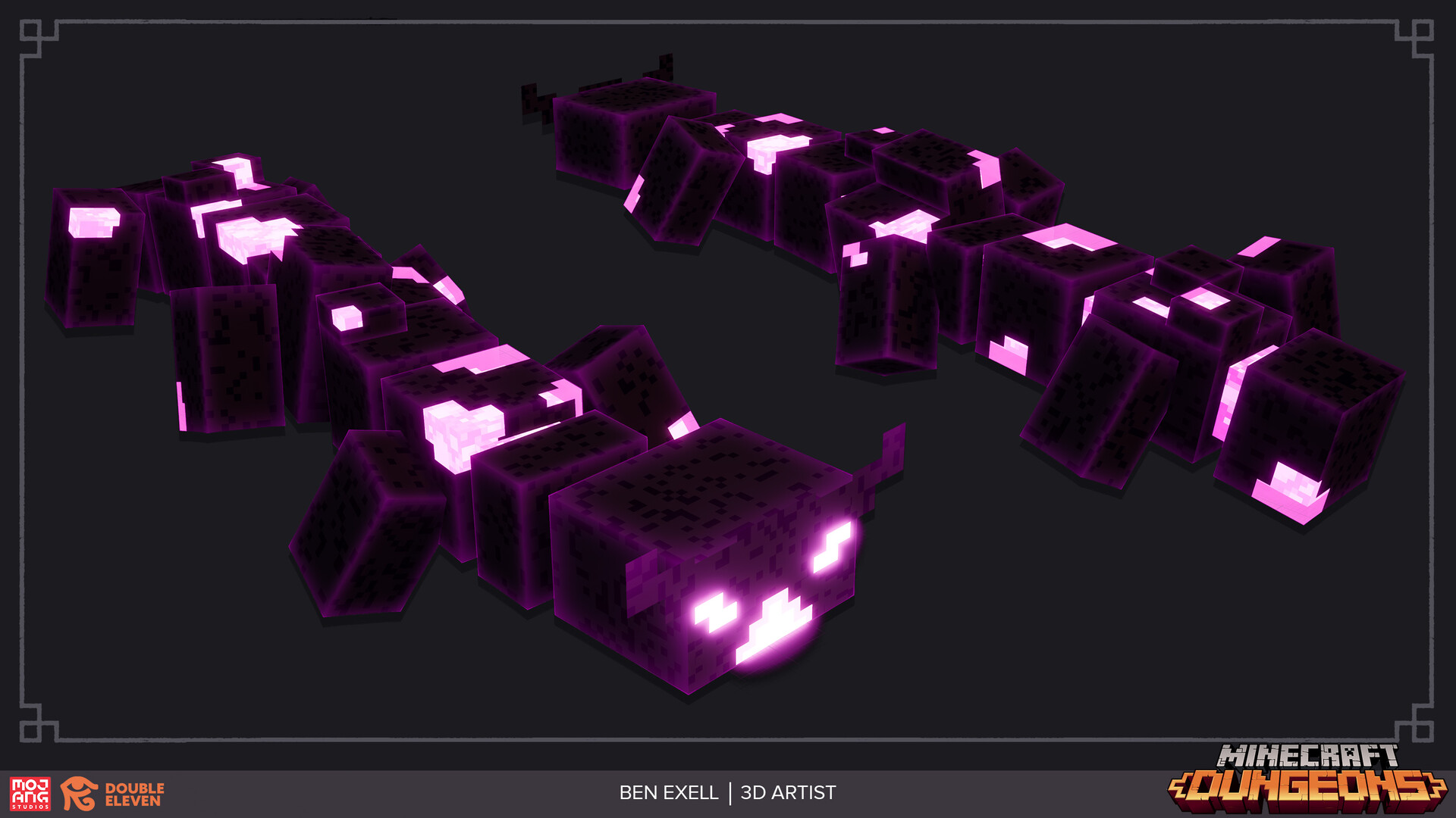 Pixel Papercraft - Mini Heart of Ender with lasers (Minecraft