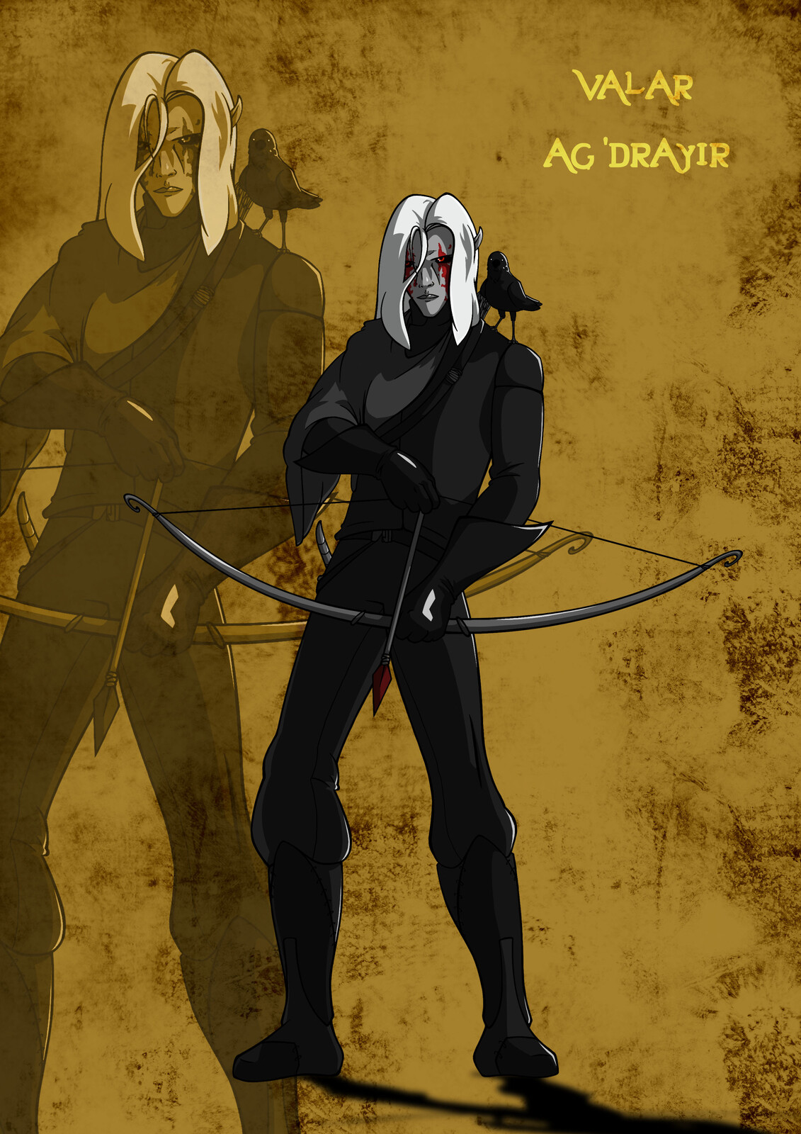 Valar Ag'Drayir, elfe noir assassin (Plein pied)