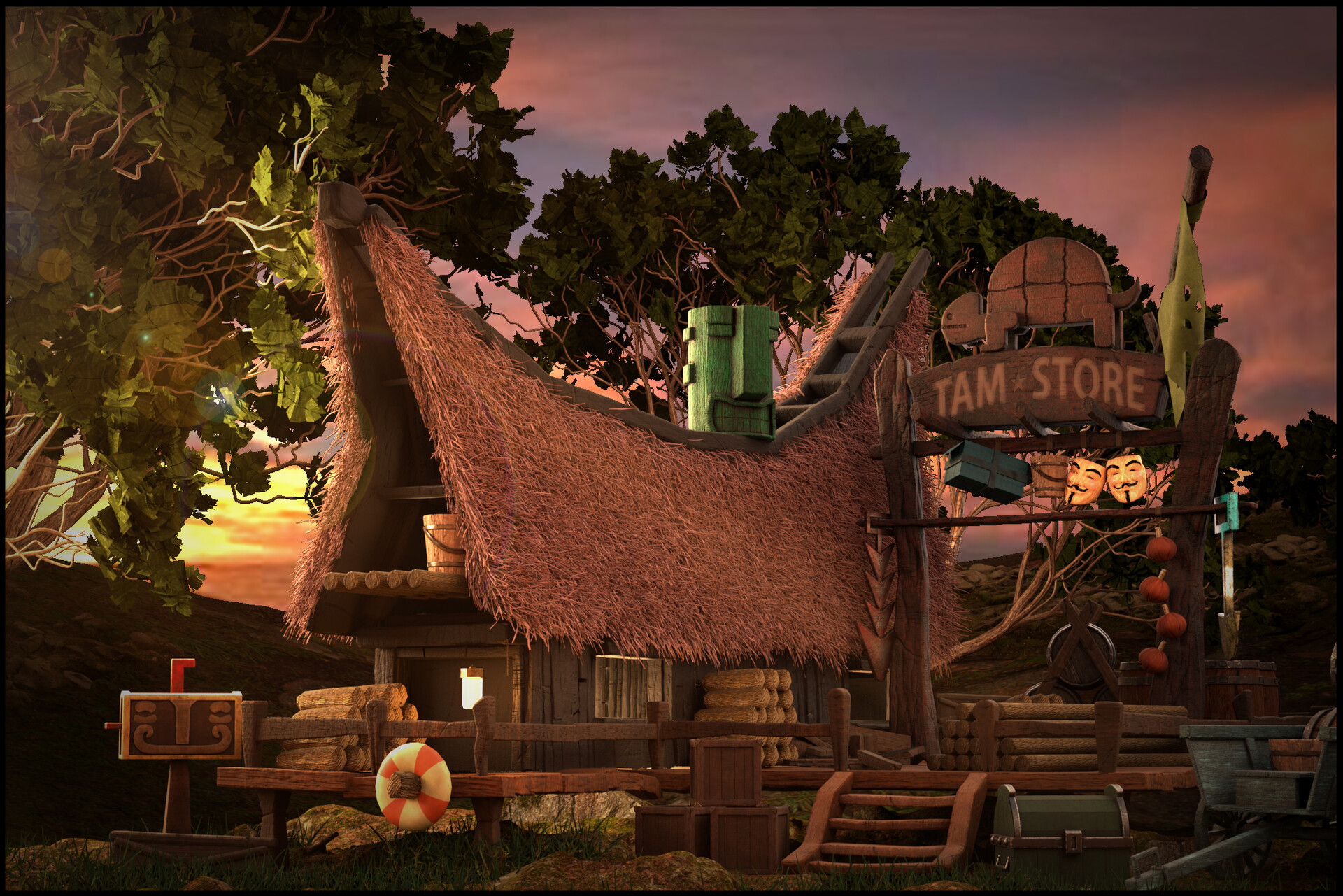 ArtStation - Medieval hut house