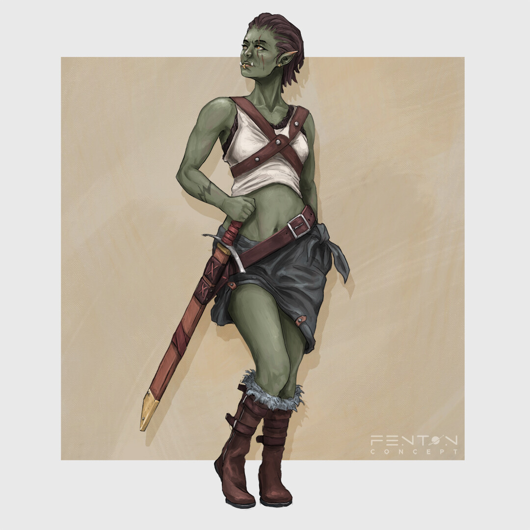 Fenton Concept | Freelance Artist - Orc Fighter Character Design