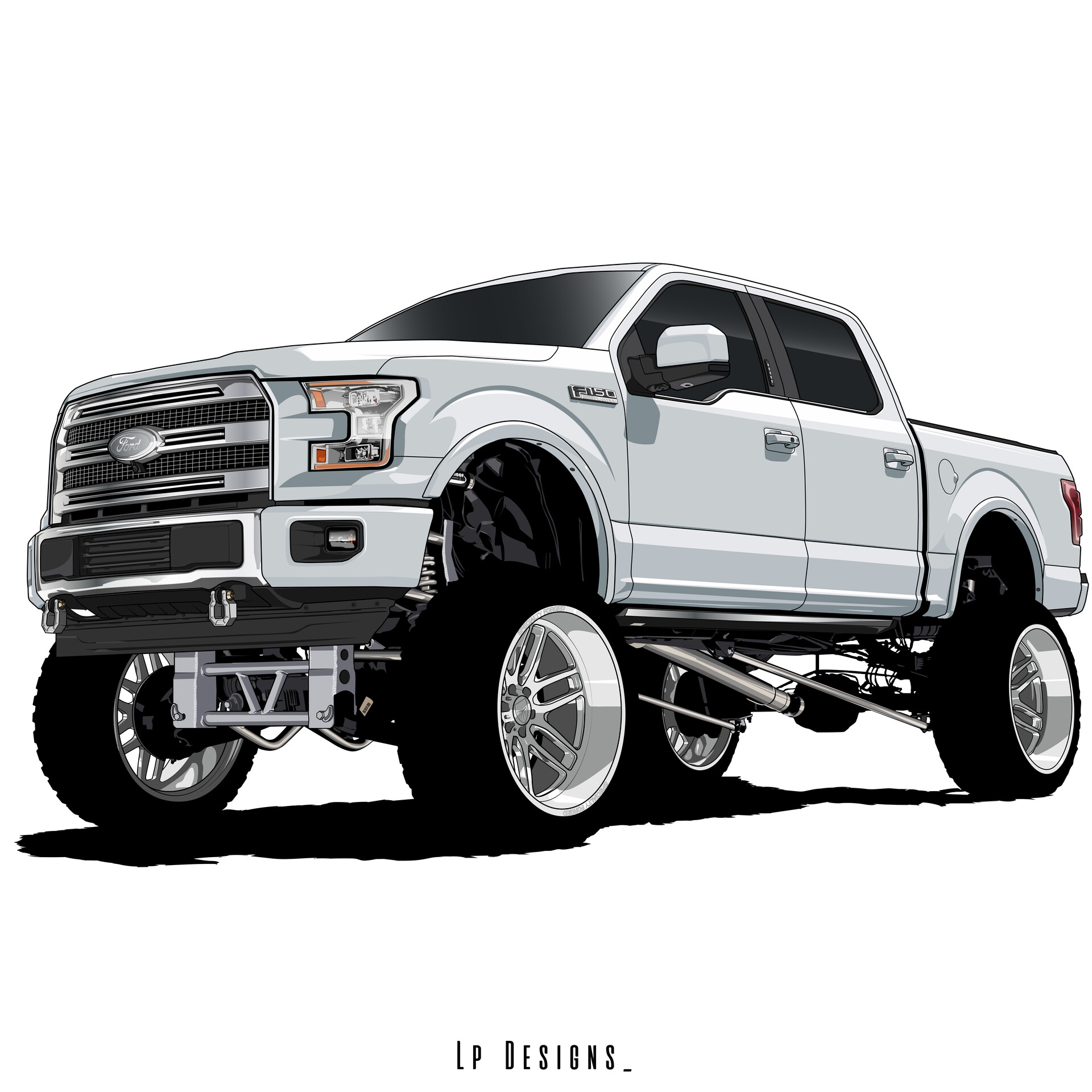 lifted ford truck drawing