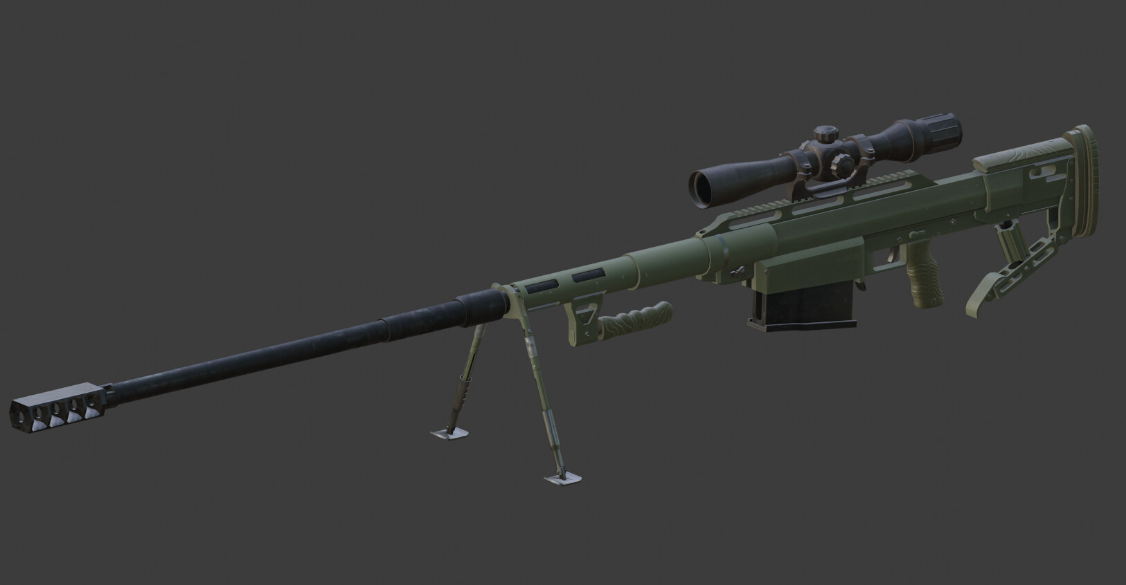 3D model Sniper Rifle Snipex Alligator VR / AR / low-poly rigged