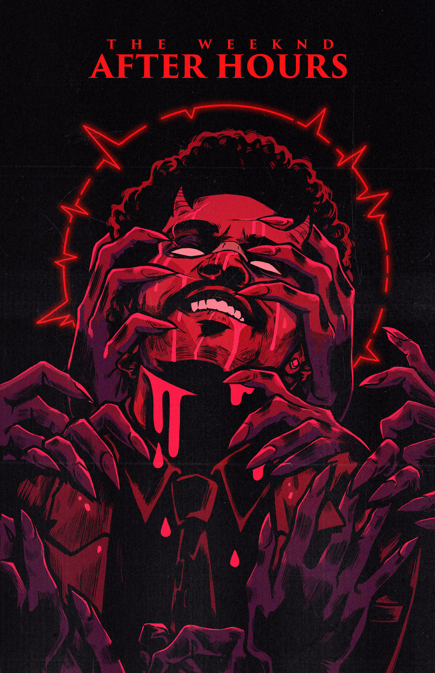 ArtStation - The Weeknd: Digitally Painted AFTER HOURS Poster