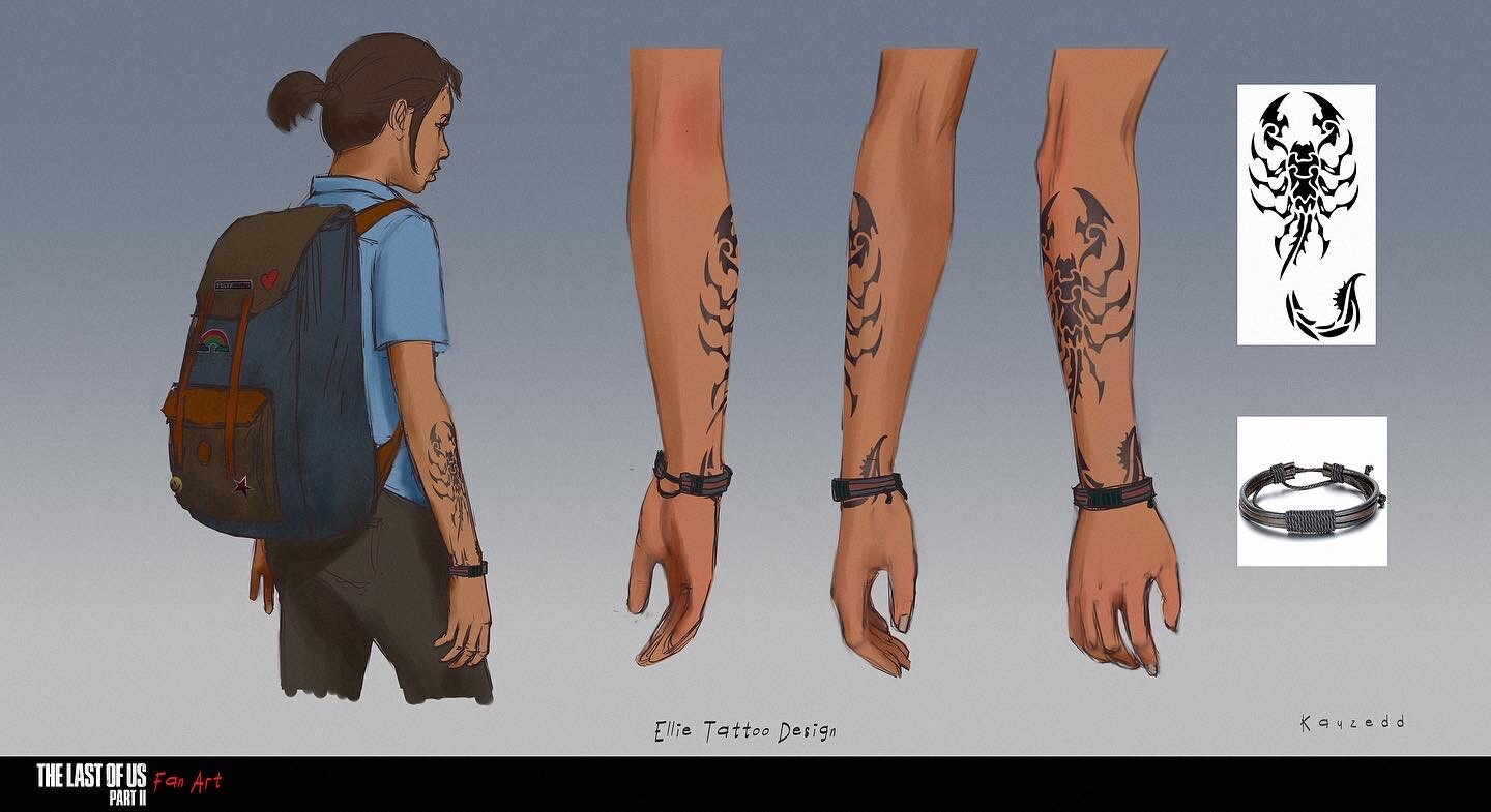 The Last of Us Part II artwork shows Ellie and her tattoo - Gematsu