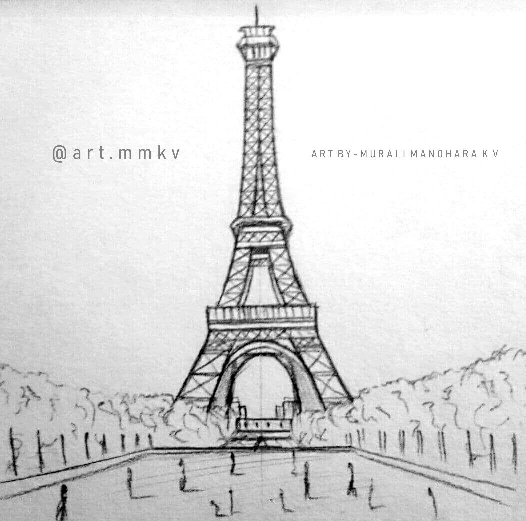 How To Draw The Eiffel Tower  YouTube