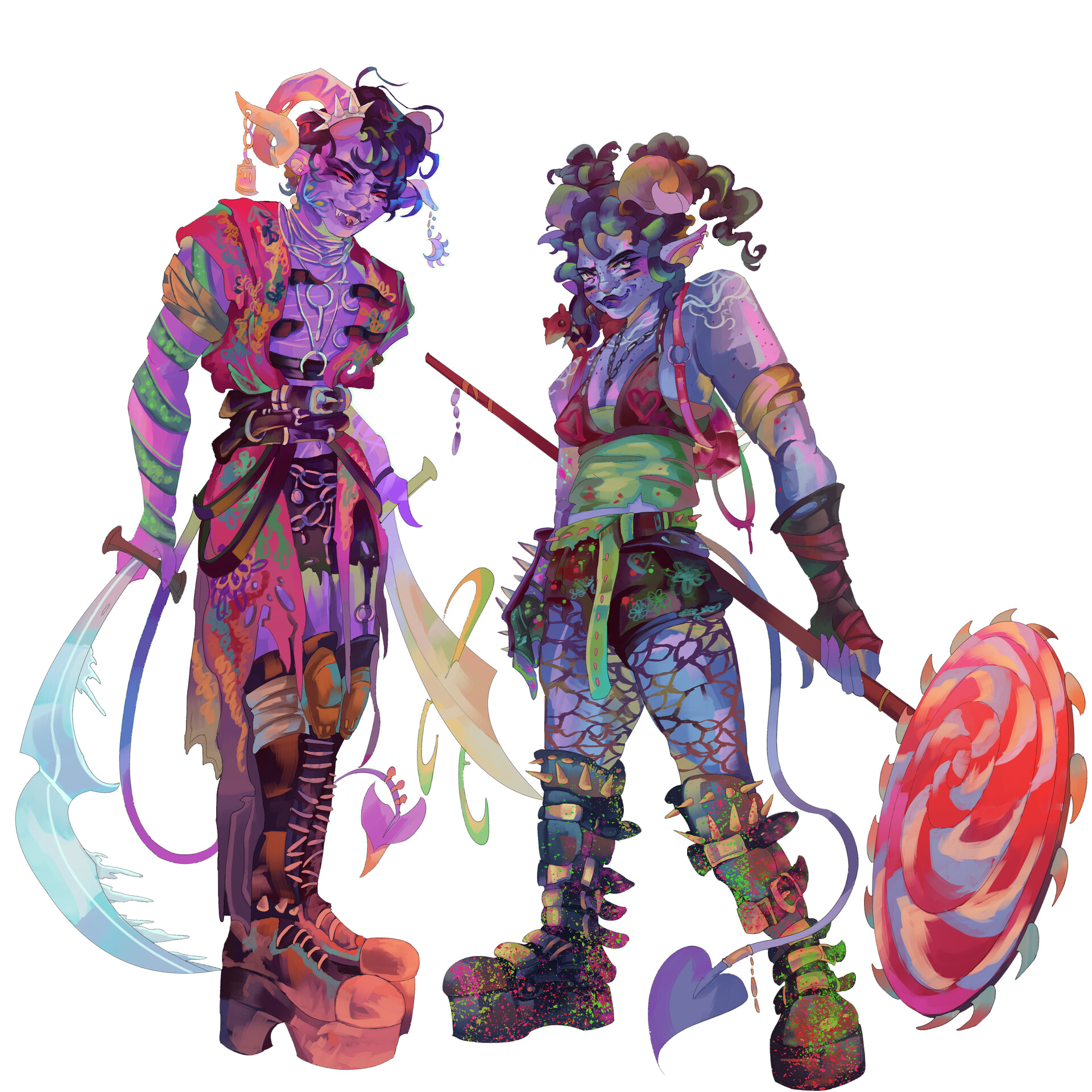 Fanart of Mollymauk Tealeaf and Jester Lavorre as they were depicted in the...