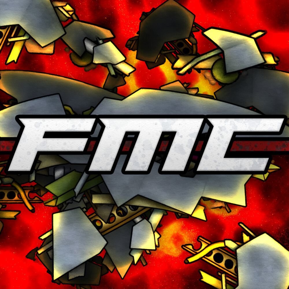 FMC Logo. Hand-drawn and colorized debris.