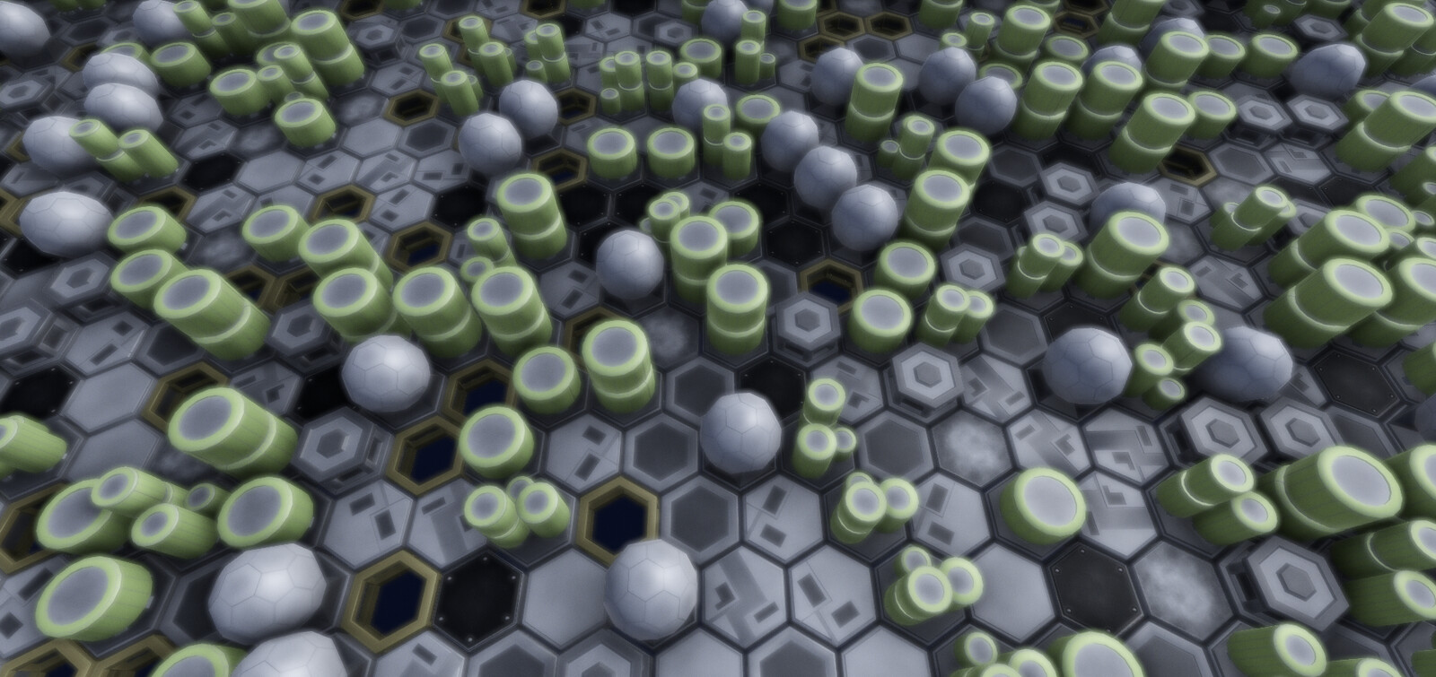 Hexagonal tile set for a robotic/electronic theme.