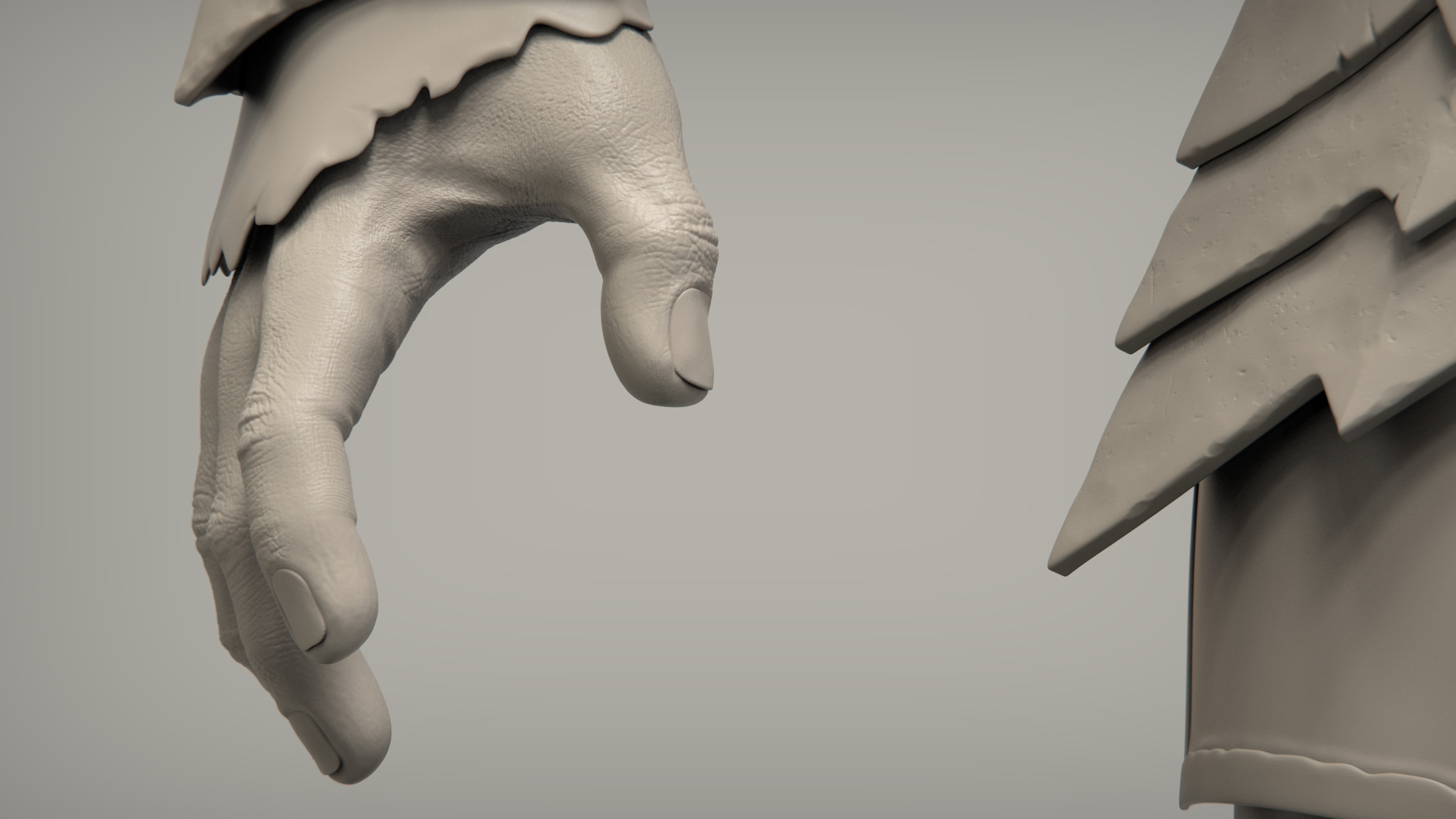 High poly sculpt rendered in Keyshot.