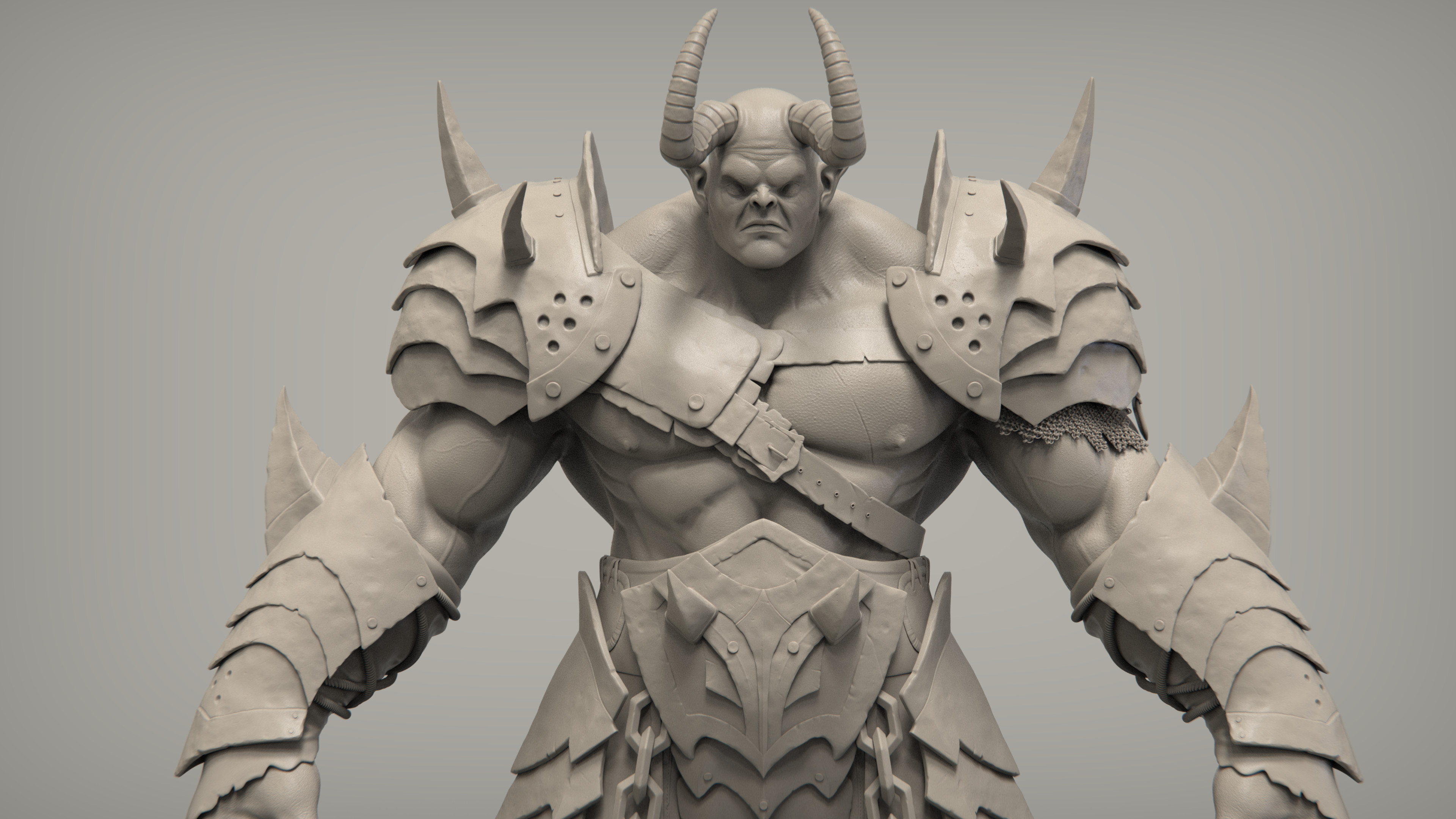 High poly sculpt rendered in Keyshot.