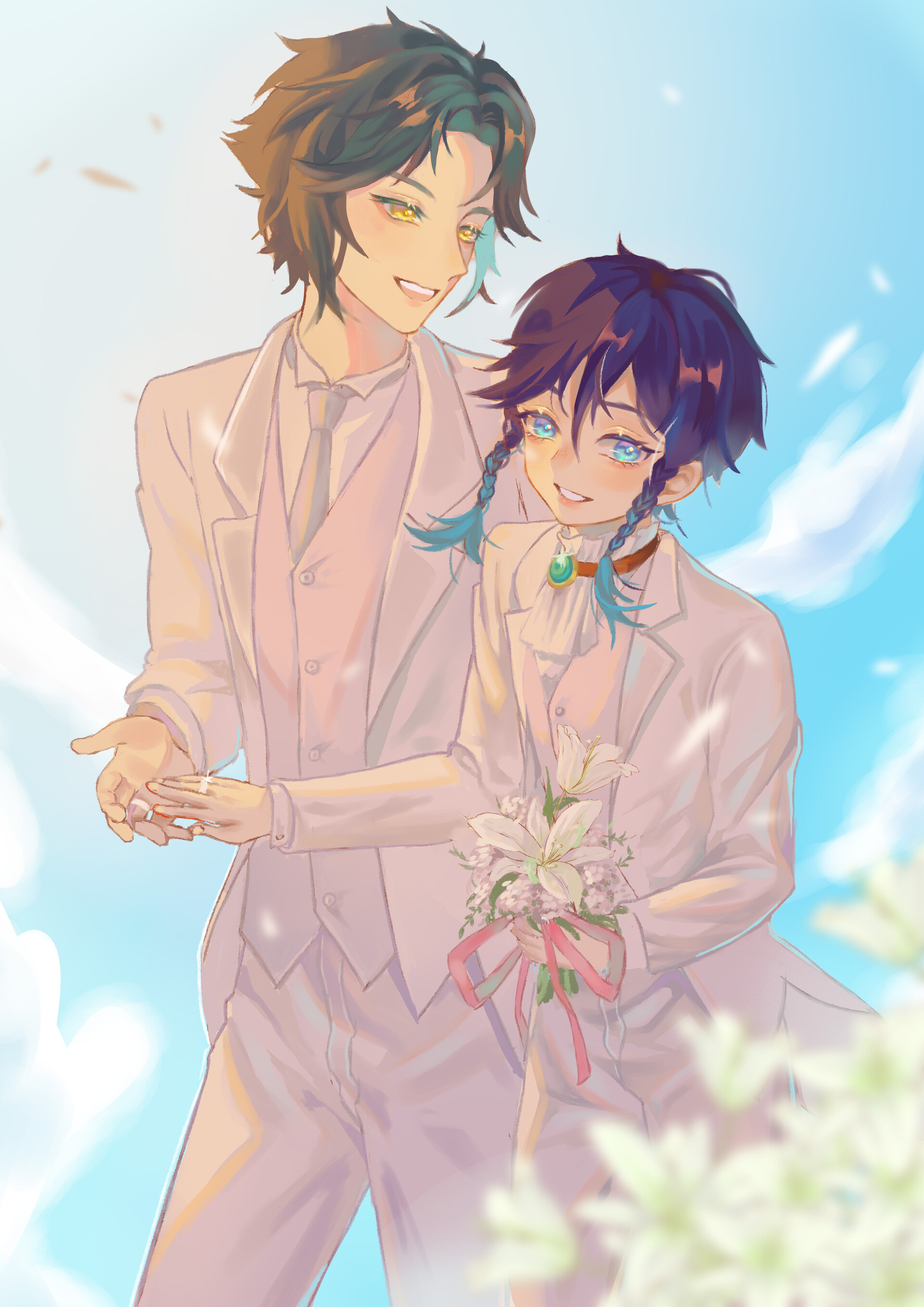 ArtStation Fanart Xiao and Venti from Genshin