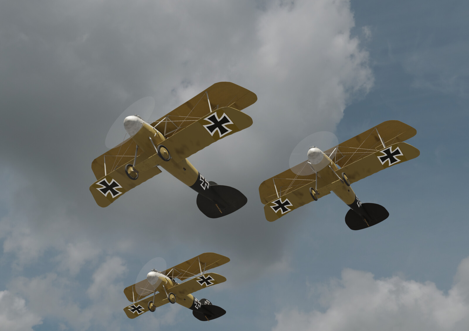 1917 Une patrouille légère d'Albatros D-V part en mission