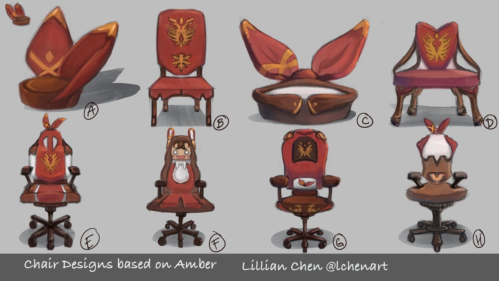 Lillian Chen Amber Chairs (Genshin Impact)