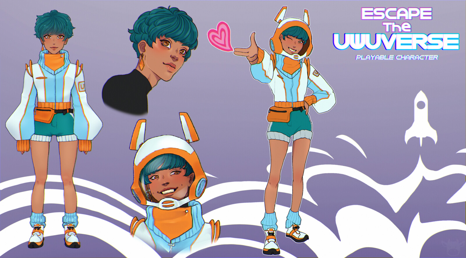 Character sheet for the playable character, Kuiper. Based off of original character design by Becca Macleod before switching roles.