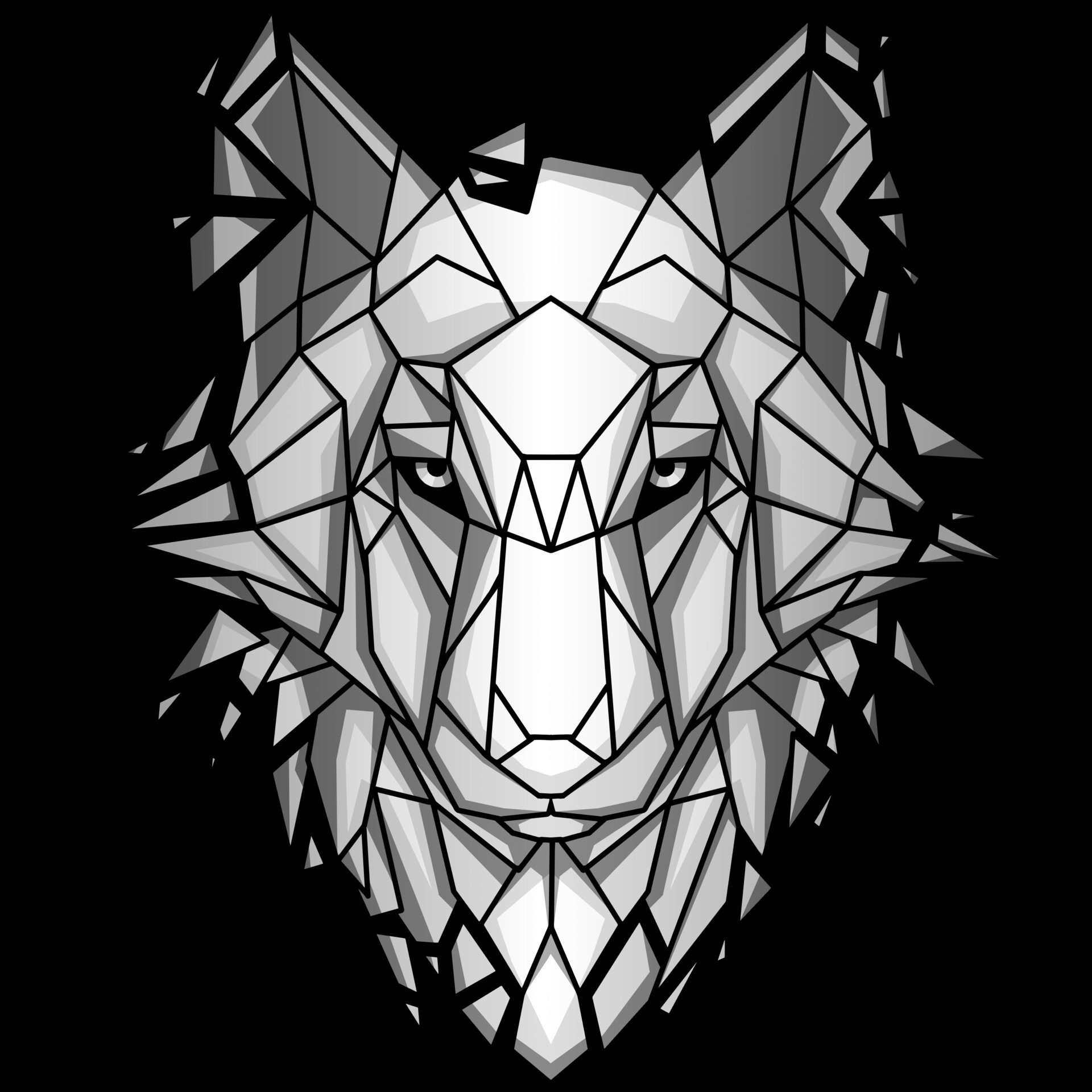 black and silver wolf