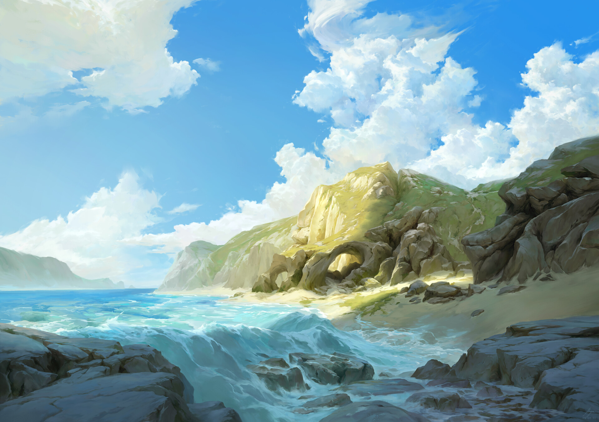 Hawaii Sketch by Daniel Schuettler : ImaginarySeascapes