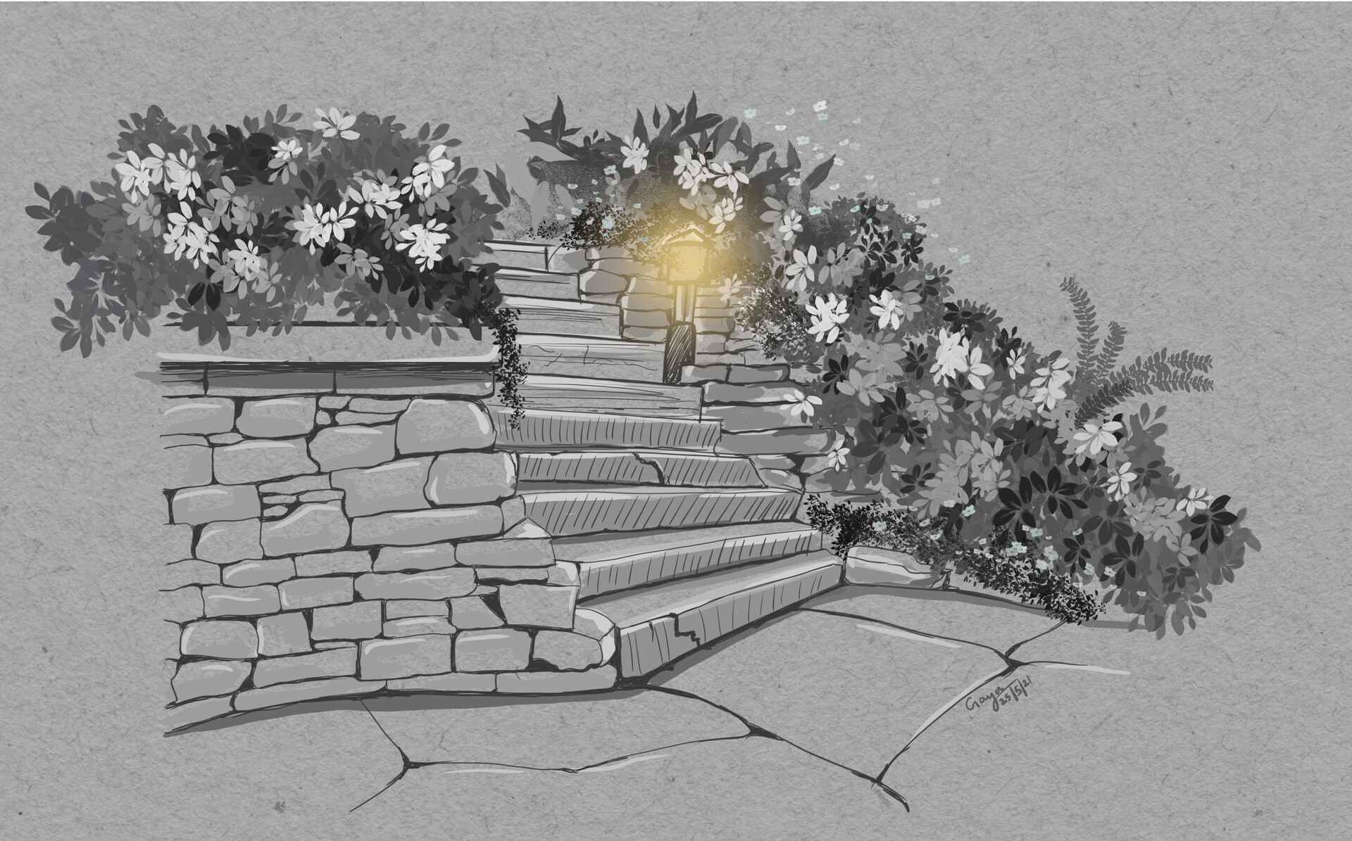 ArtStation - Stairs in the Garden