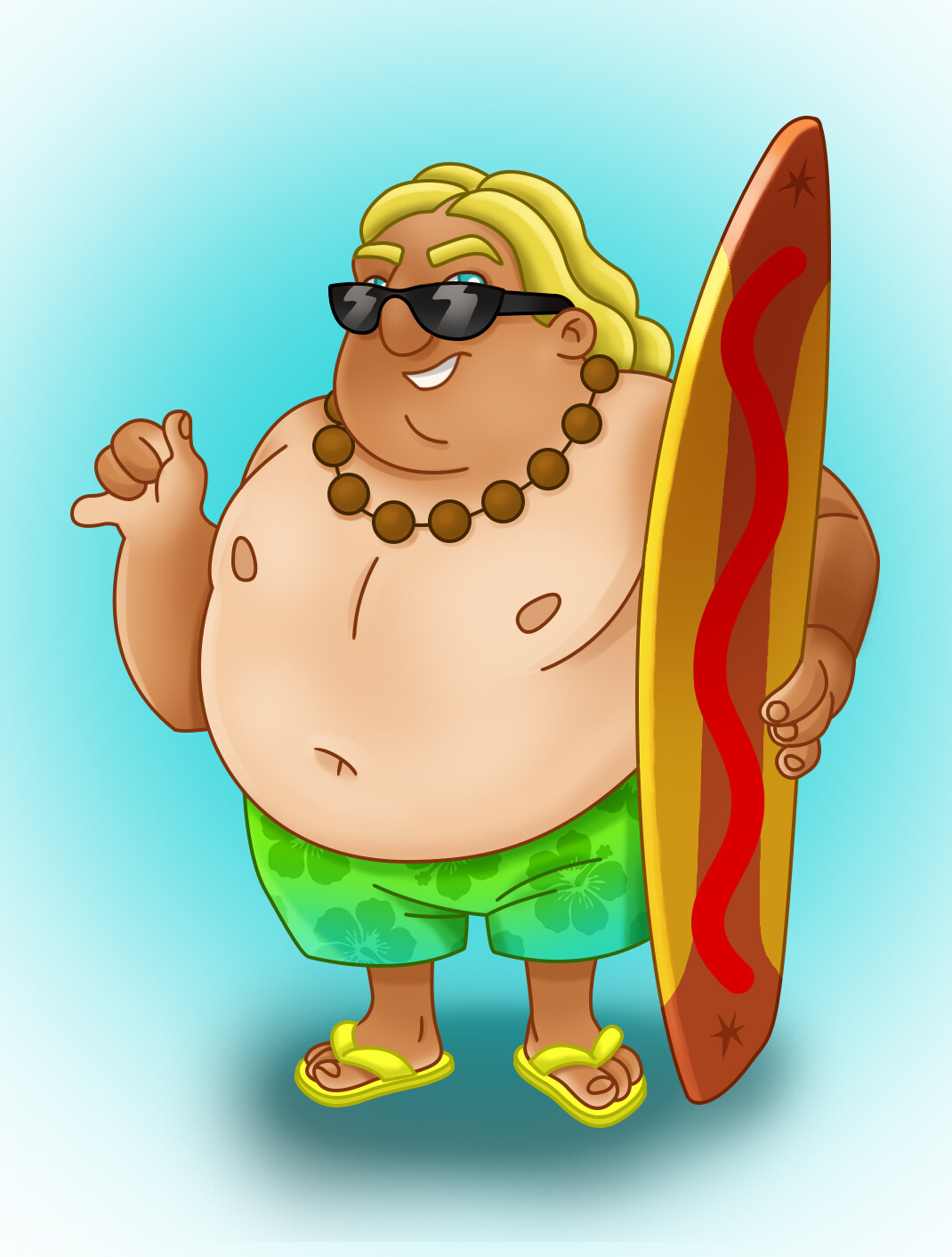 ArtStation fat surfer