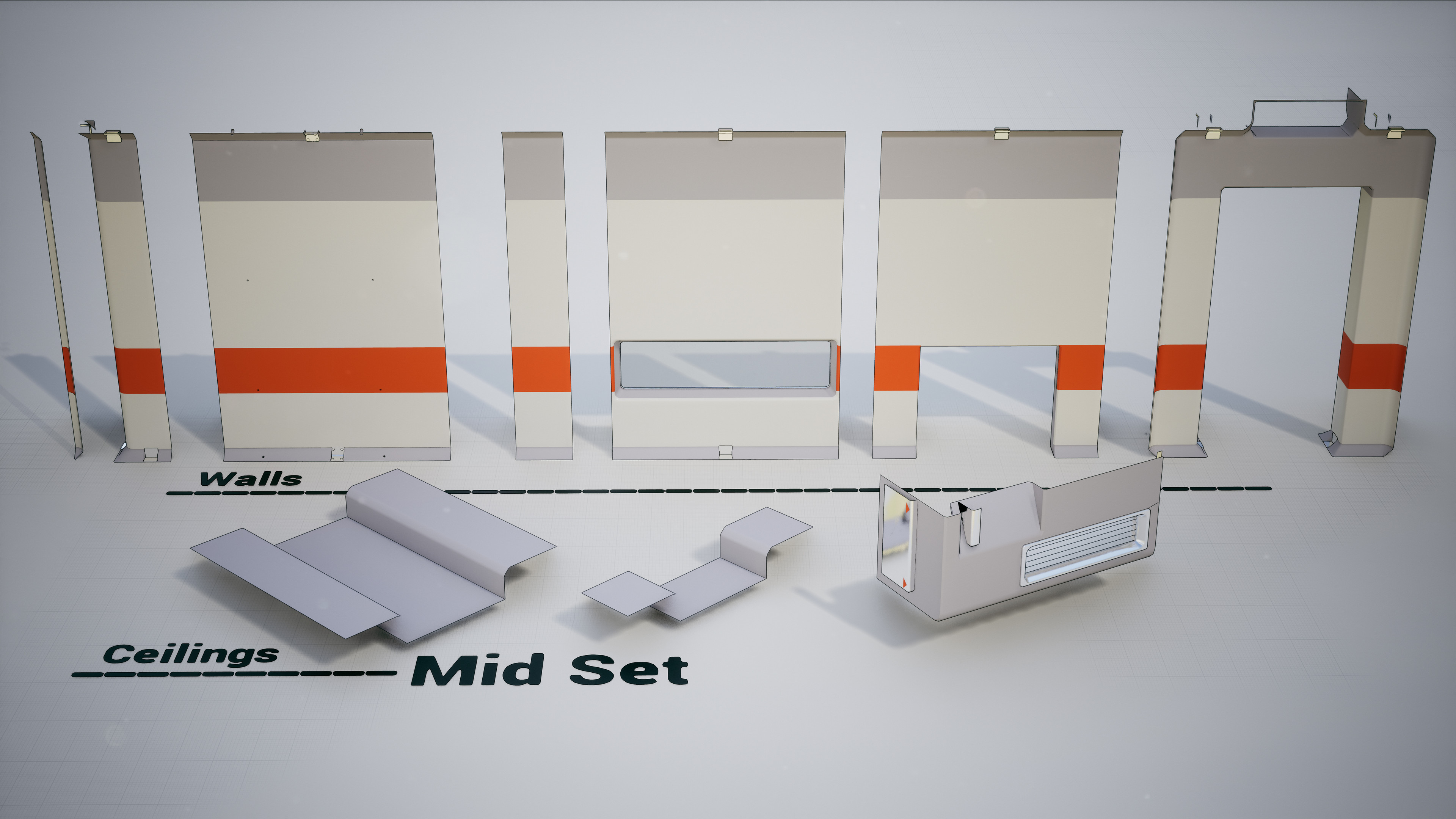 Modular medium wall sets 