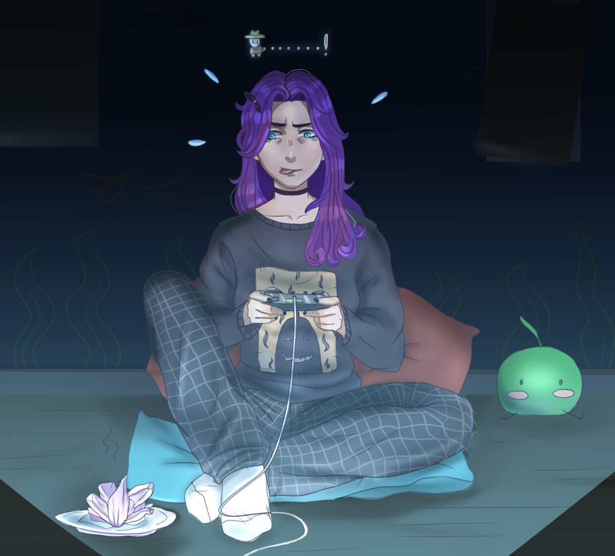 ArtStation - Late night gaming [Abigail - SDV Fanart]