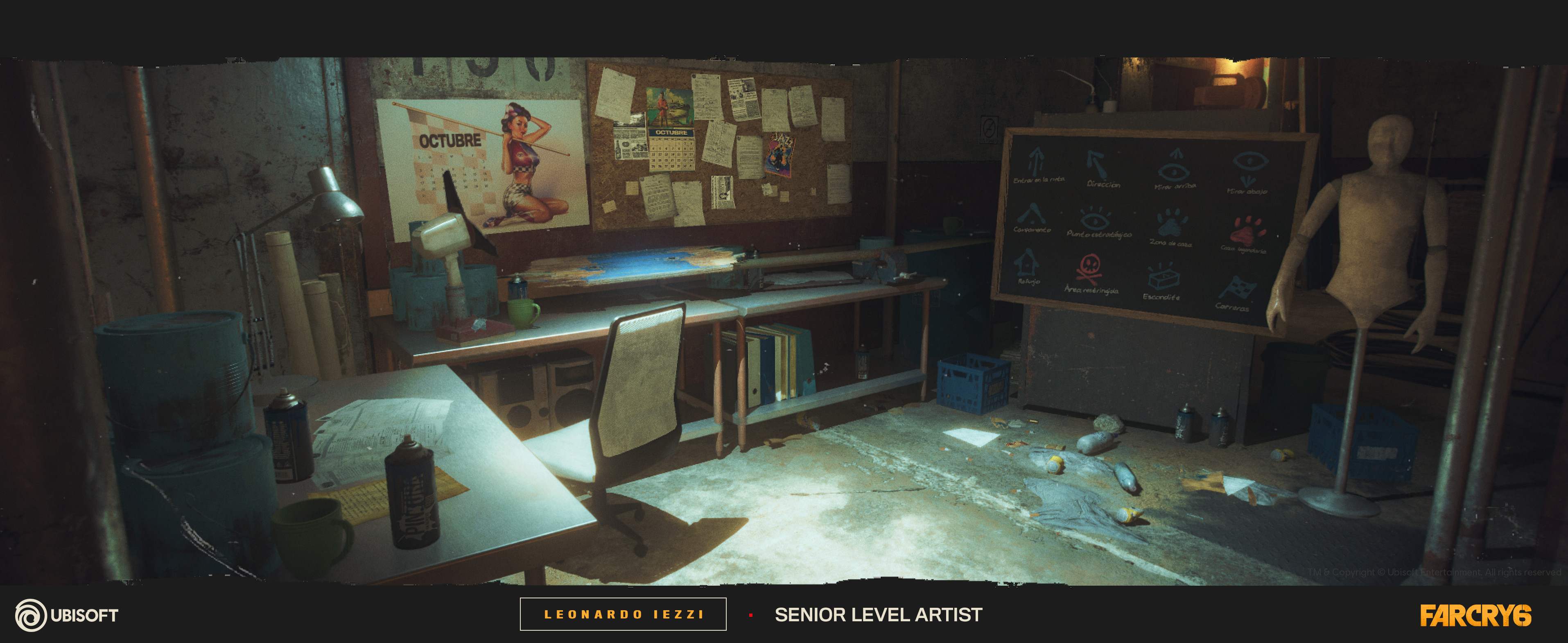 Screenshot of Juan's Workshop framing the area he uses to paint guerrilla props