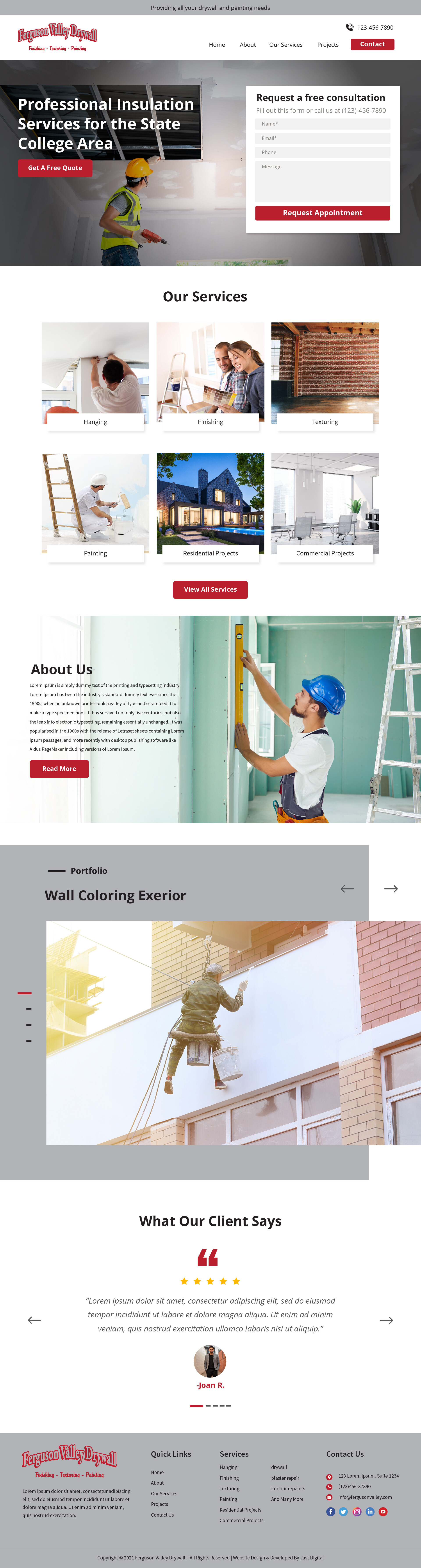 ArtStation Ferguson Valley Drywall WordPress site Design 1
