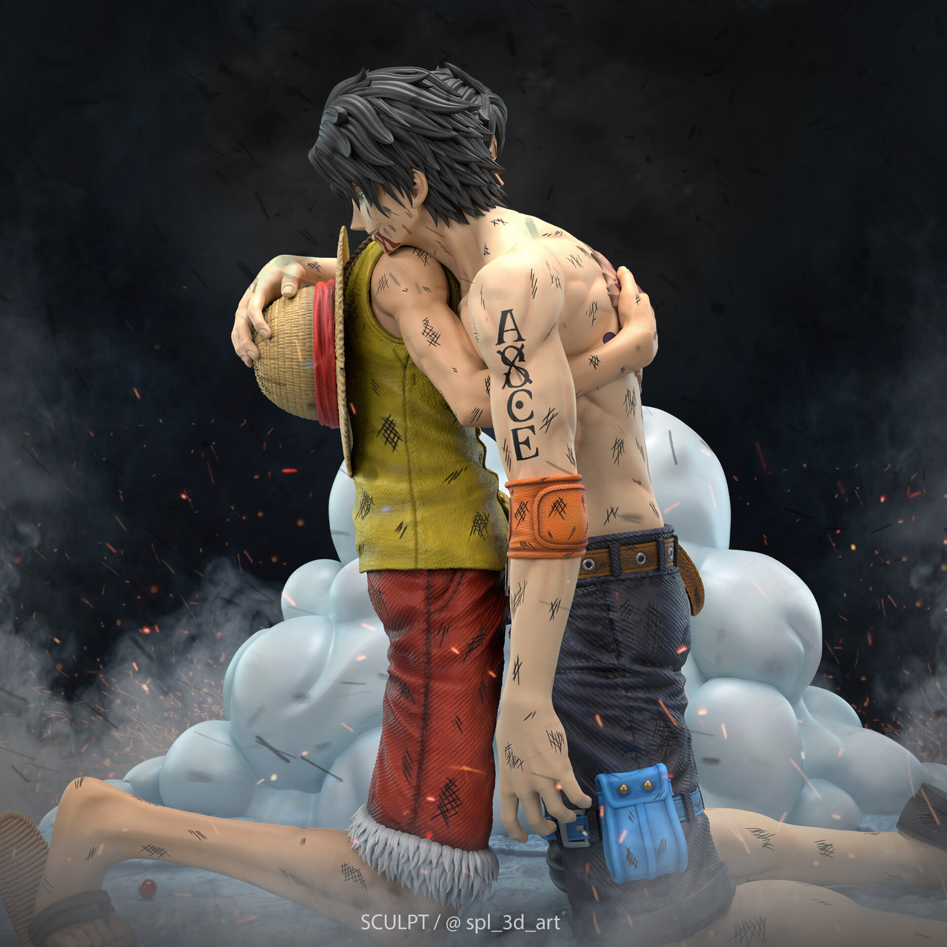 ArtStation - Ace and Luffy Diorama / Legendary Moments