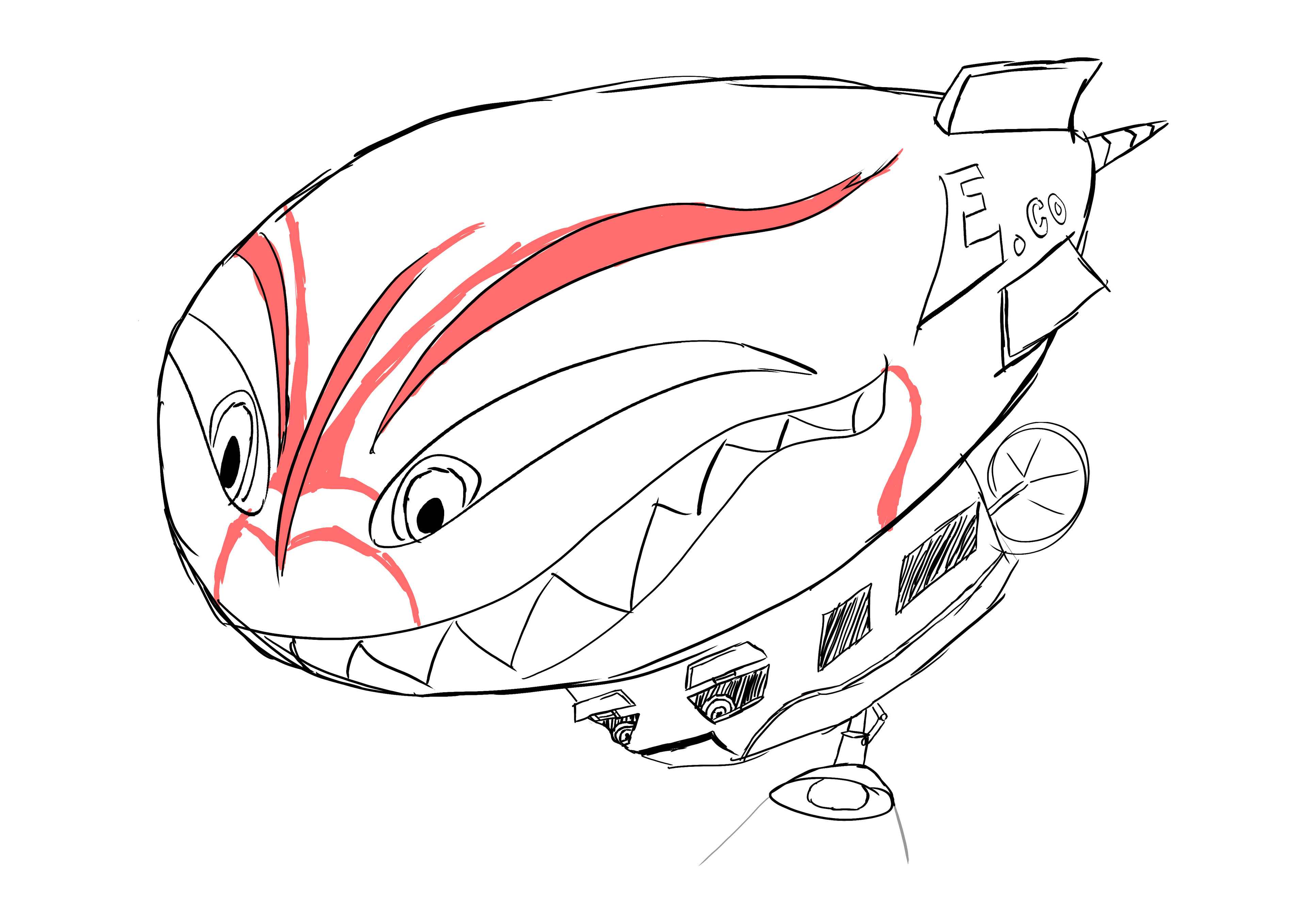 Second, more revised, Sketch for Blimp Design