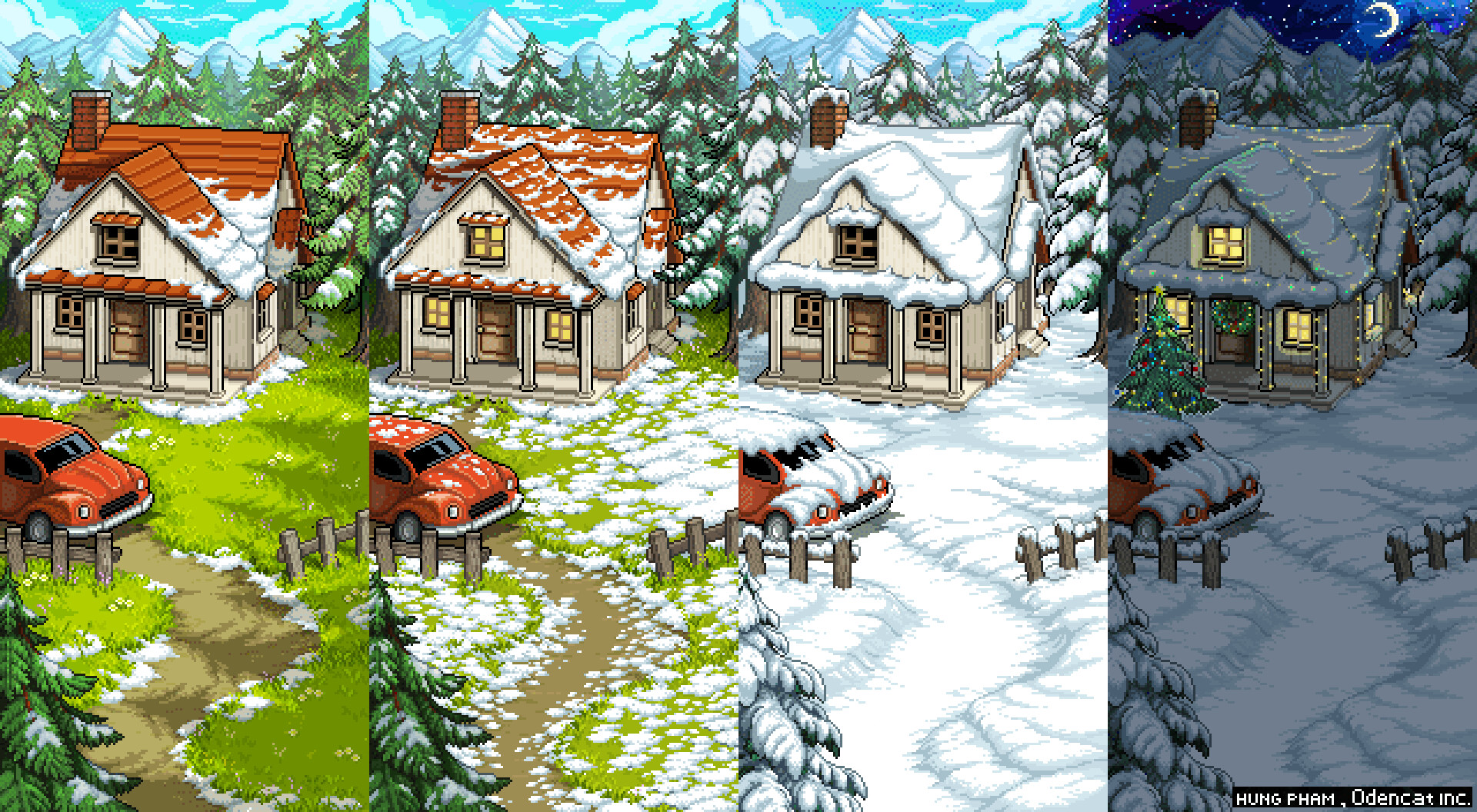 Artstation The Scene In Our Game Snowman Story Odencat