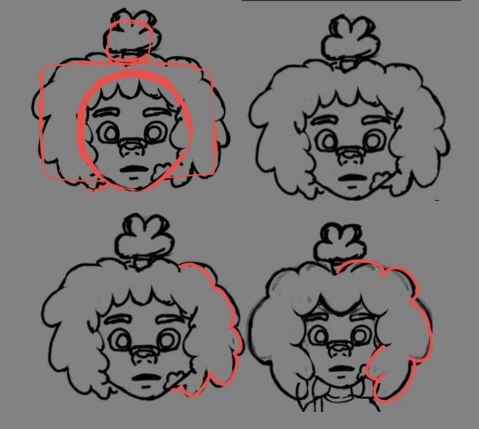 Which lead to this one I incorporate the circle into the square that way it helps convey a more alone look with a face that is also swallowing up by the hair but it was still too much to draw for the hair so I try to make it simpler.