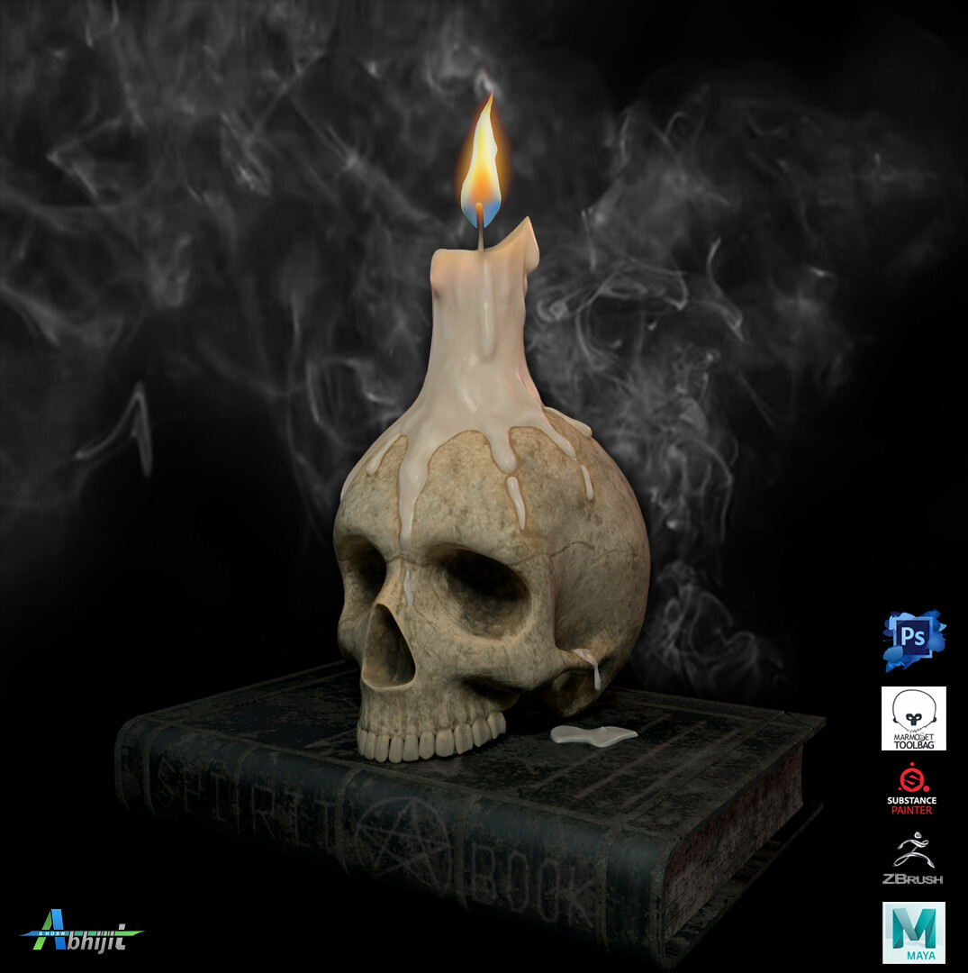 【70％OFF】 ArtStation Light Candle Skull - 絵画+タペストリー
