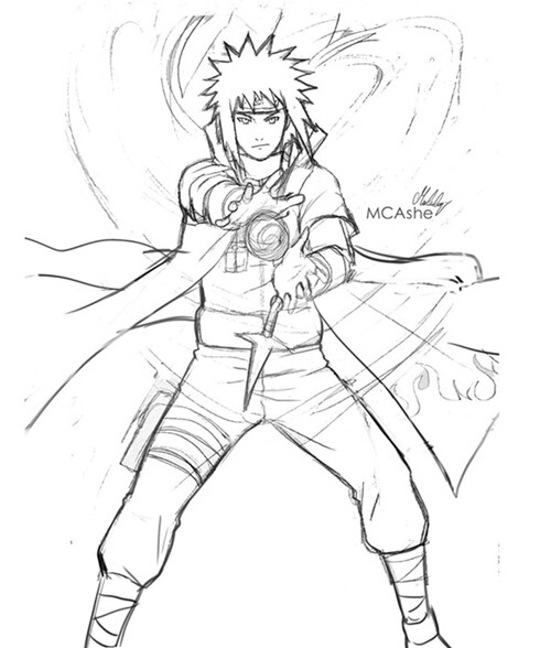 Minato Coloring Pages  Print Anime Coloring Pages