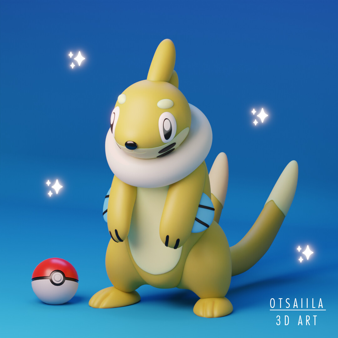 Pokemon - Shiny Buizel (HD Anime Render) by HankstermanArt on DeviantArt