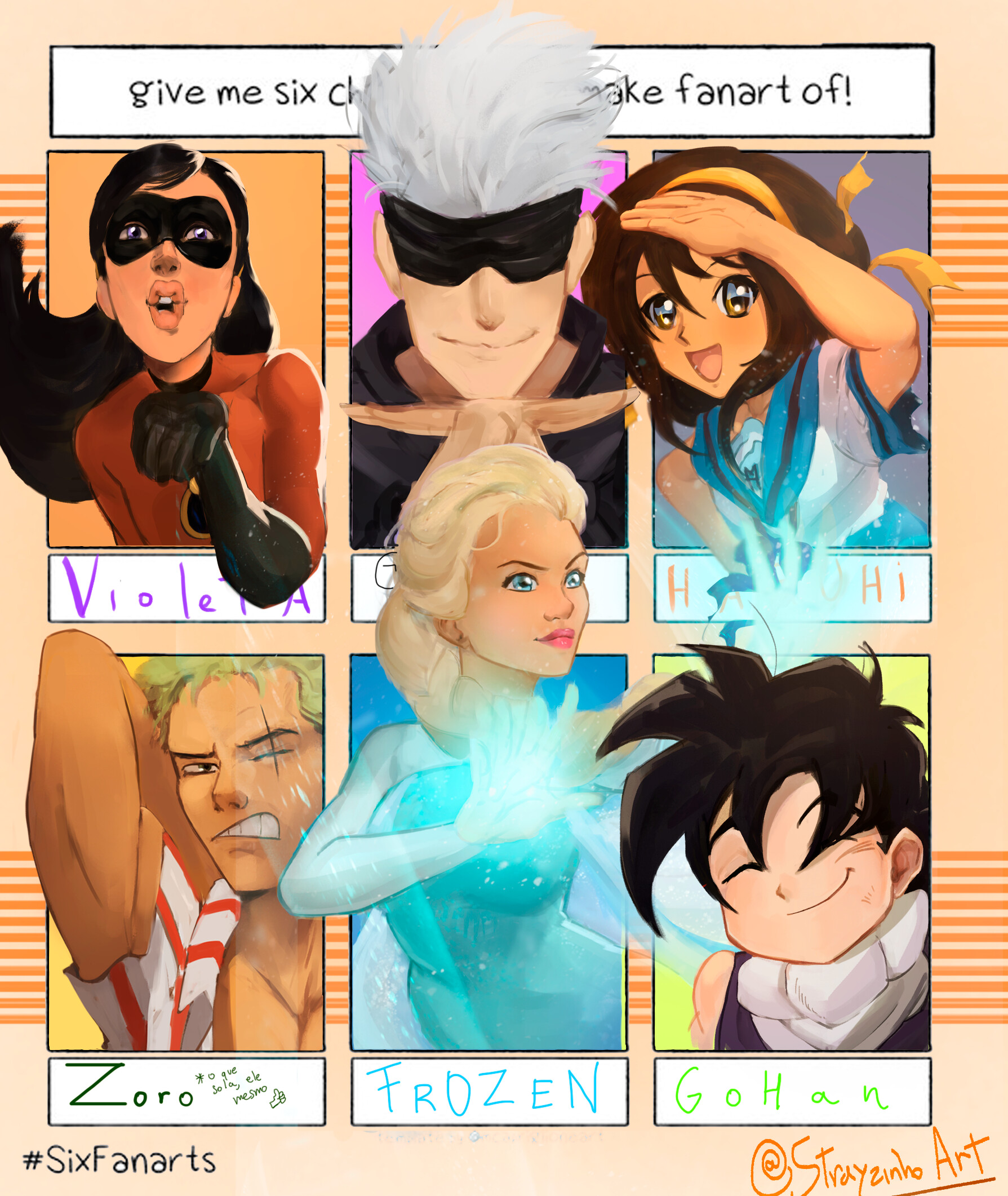 ArtStation Give me six characters to make a fanart of challenge