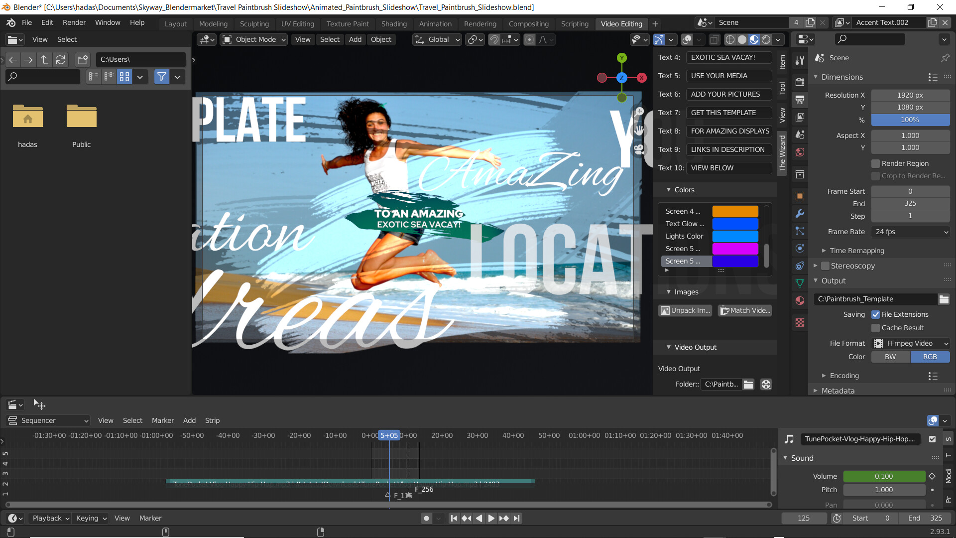 Deborah Daniels Animated Blender Template Paintbrush Slideshow