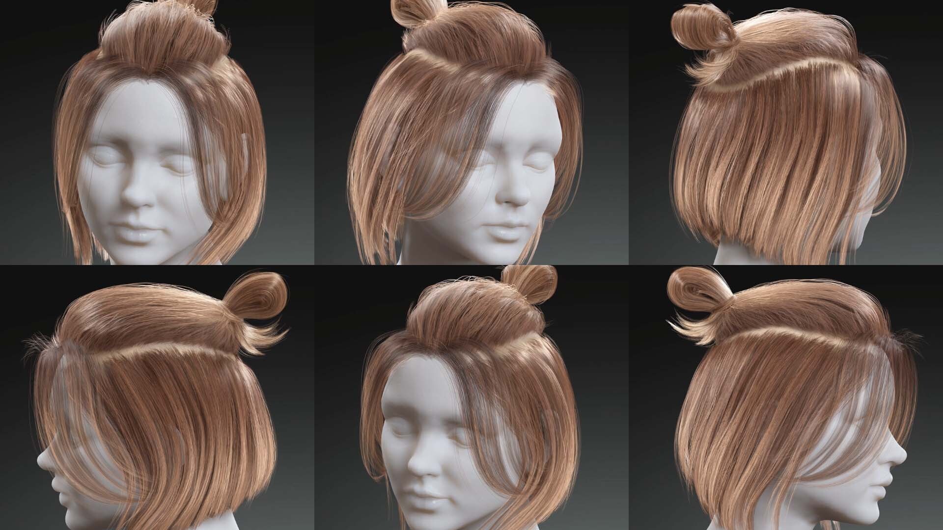 ArtStation - Realistic Short Hairstyle Female