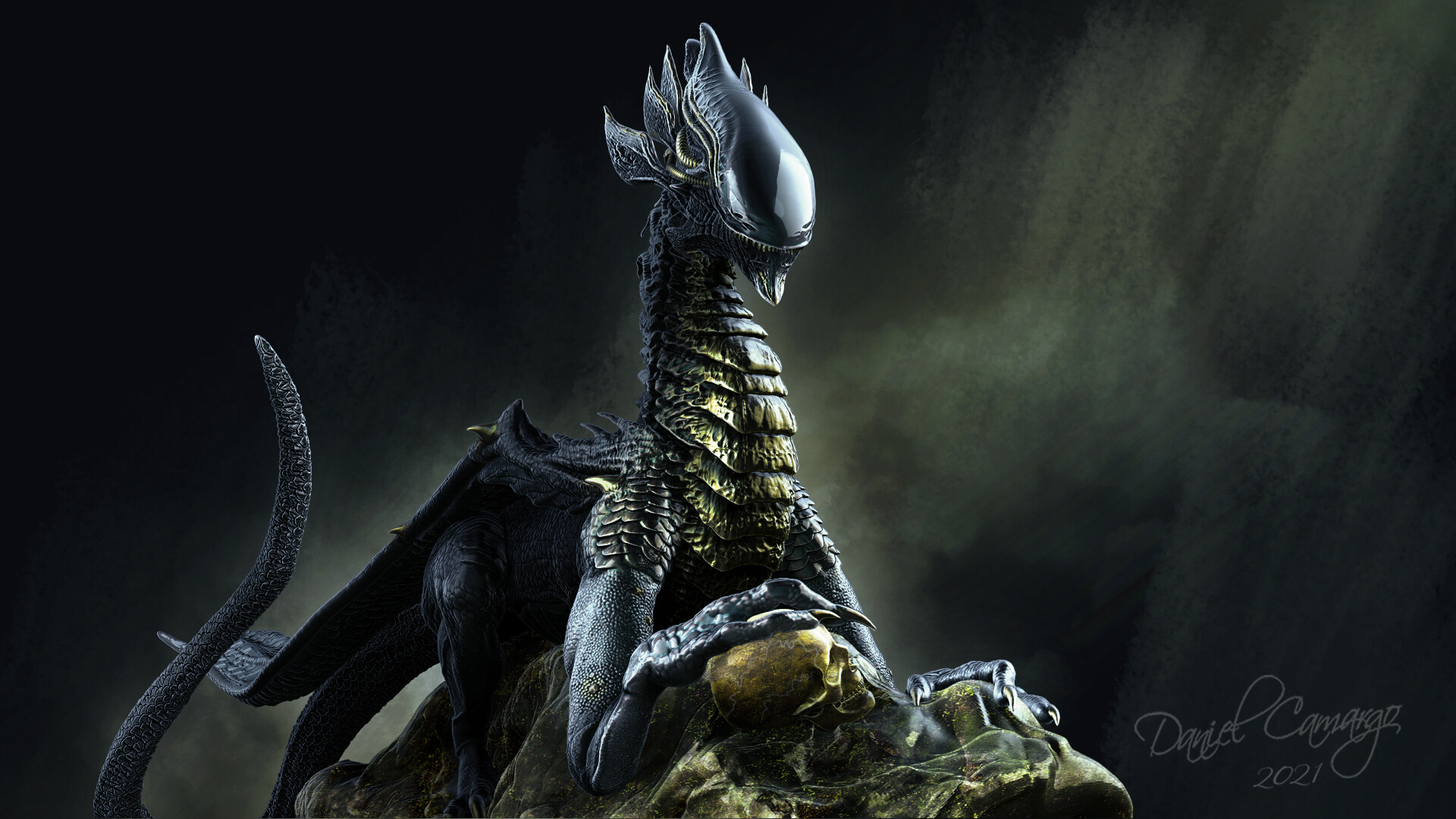 ArtStation - Xenomorph dragon - concept art