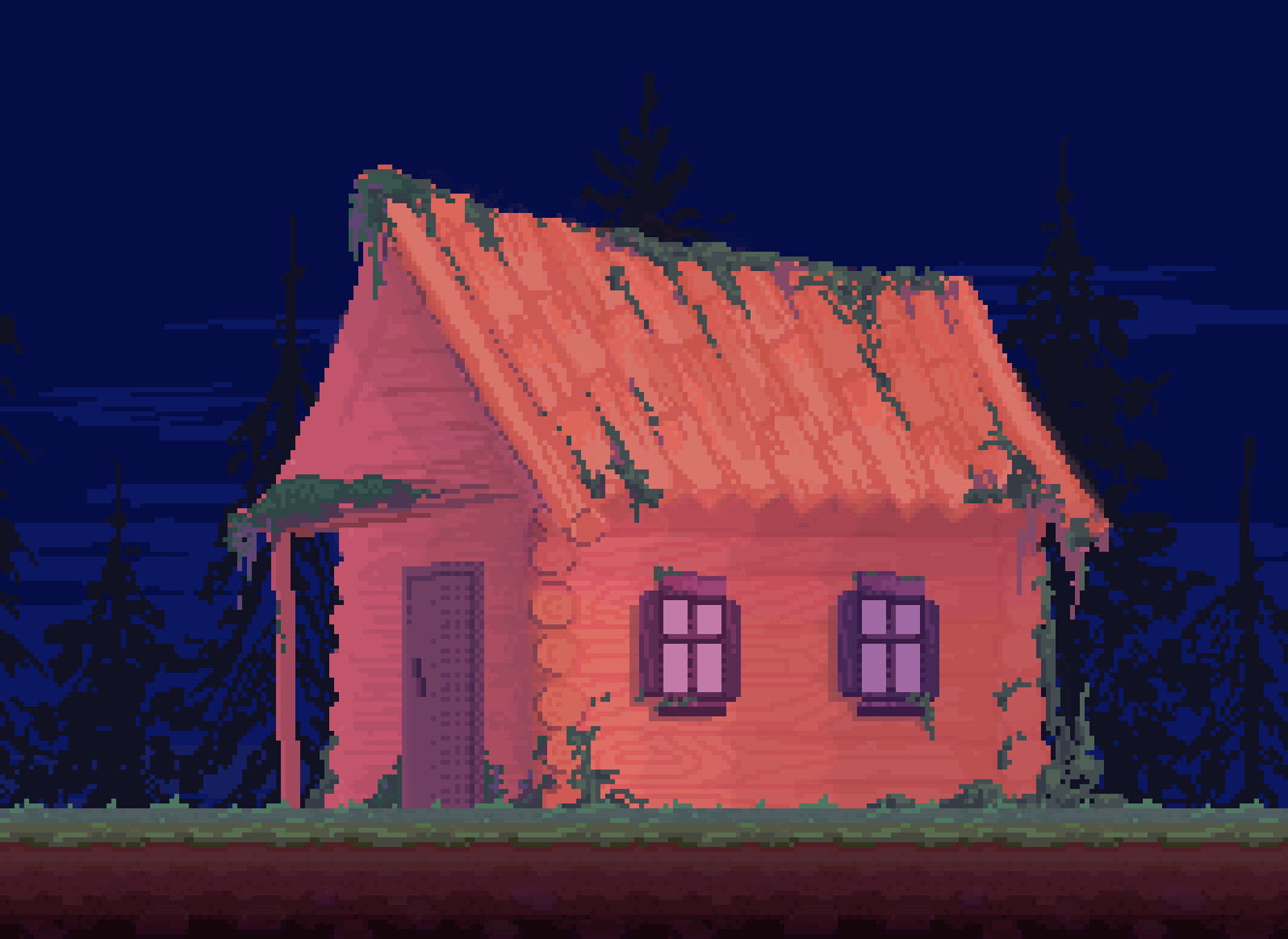 ArtStation - Pixel Art Horror Game Backgrounds