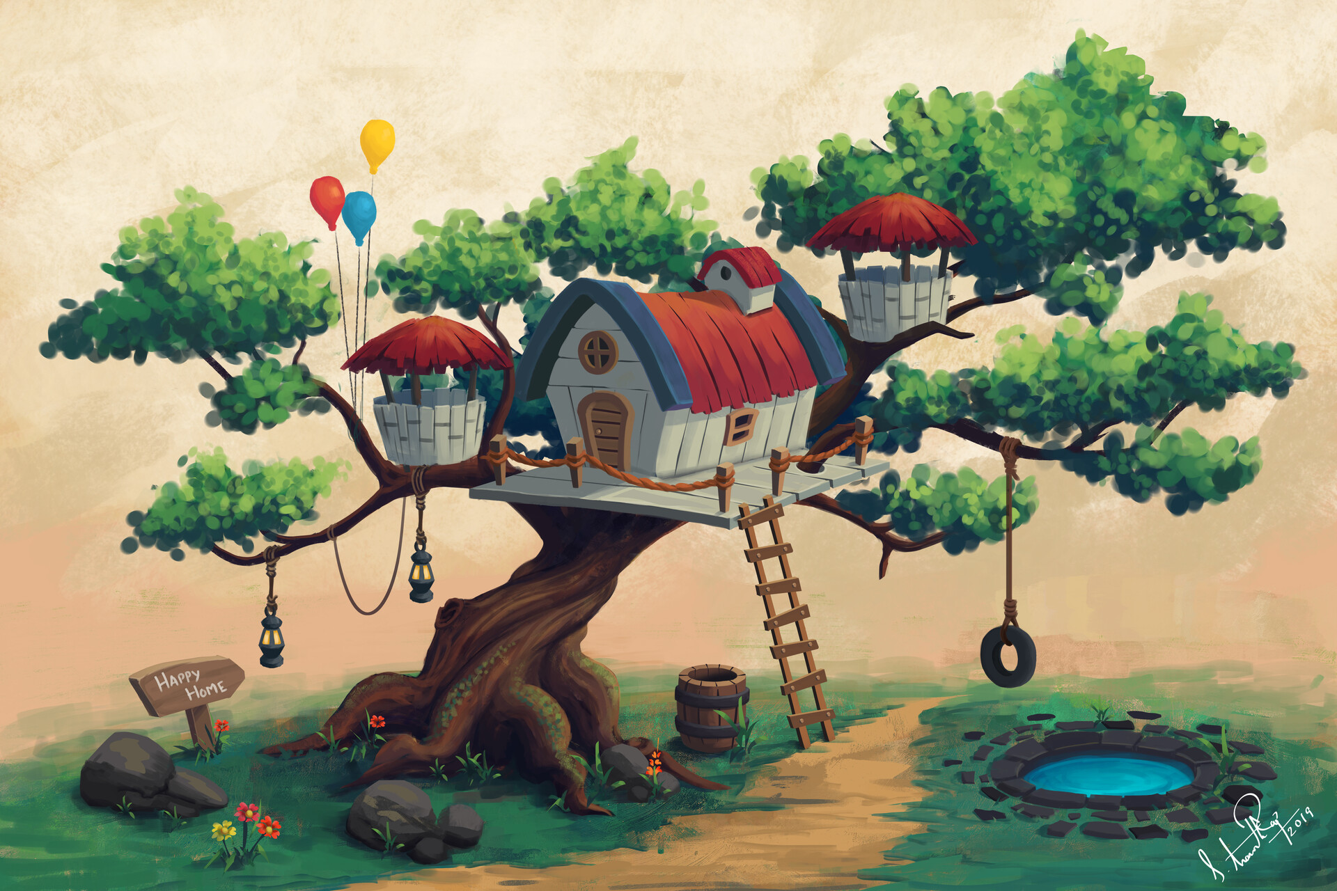 ArtStation Tree House Game Art
