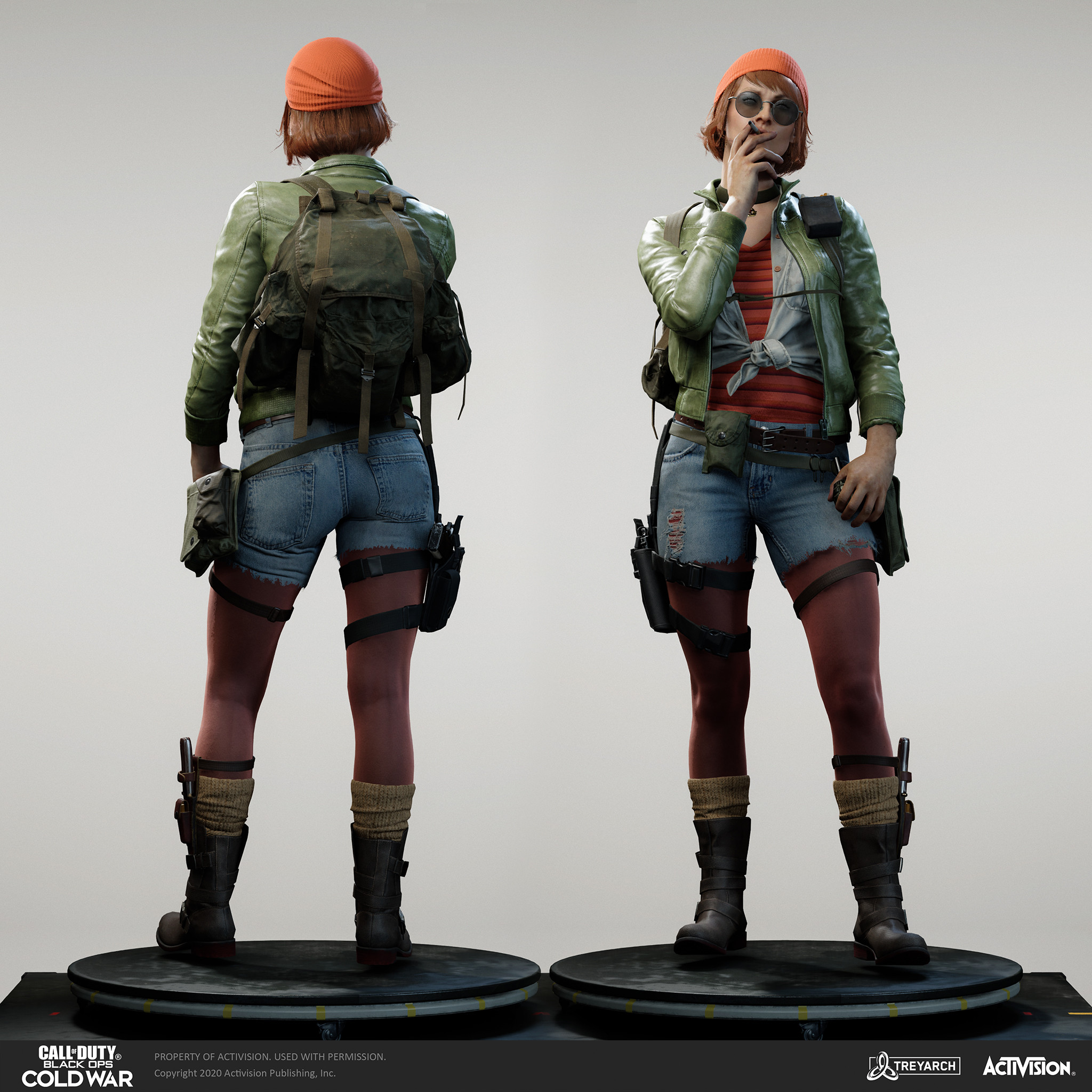 Skin for Yirina Portnova - Artist.  I was responsible for the design, game mesh assembly, and textures/materials. Individual models/bakes used on the character were created by the Treyarch, SHG, Raven, and OS teams. Head and hair model by Wren Cromwell.

